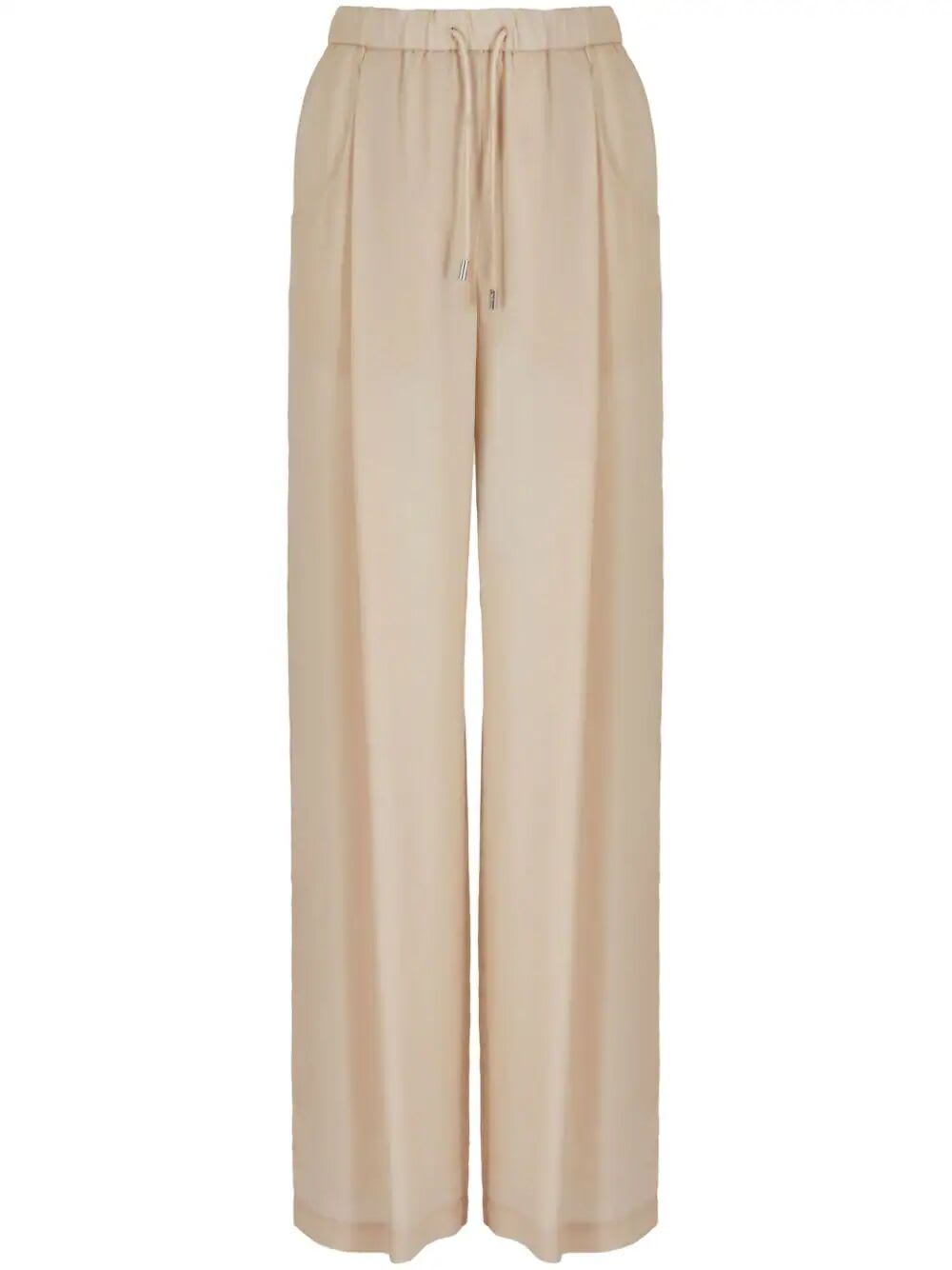 Shop Emporio Armani Pants With Coulisse In Soft Sand