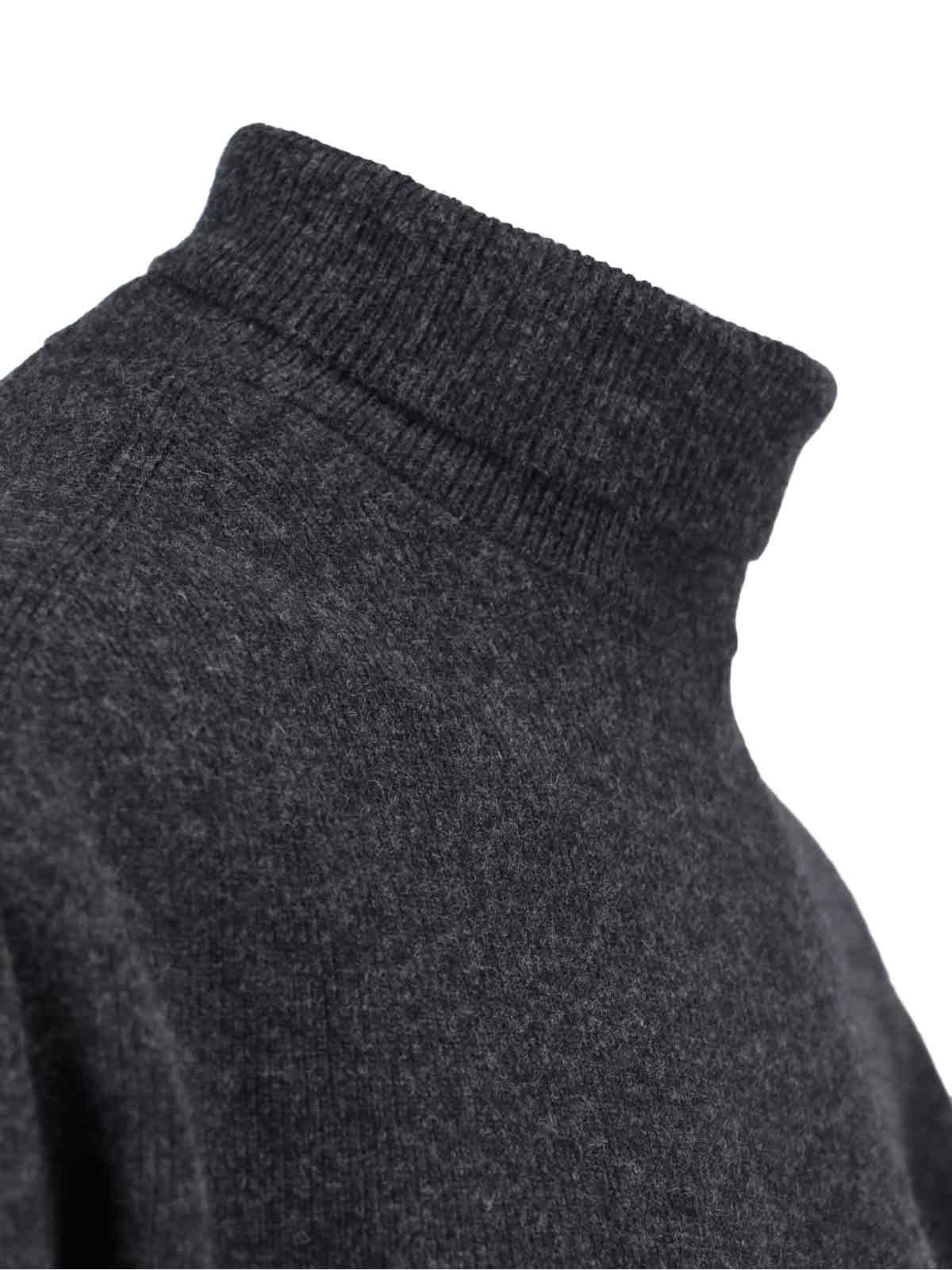 Shop Lemaire High Neck Sweater In Anthracite Melange