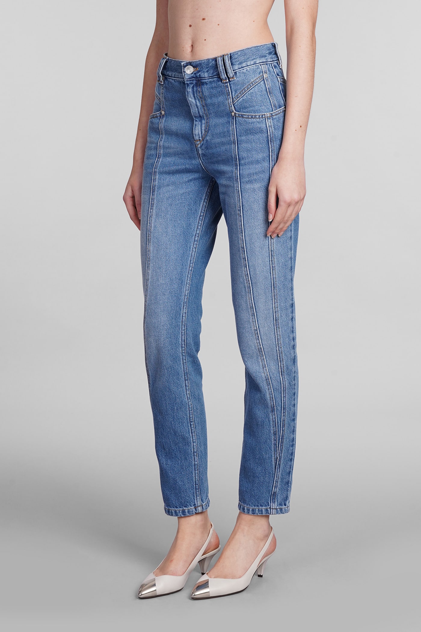 Shop Isabel Marant Nikira Jeans In Blue Cotton
