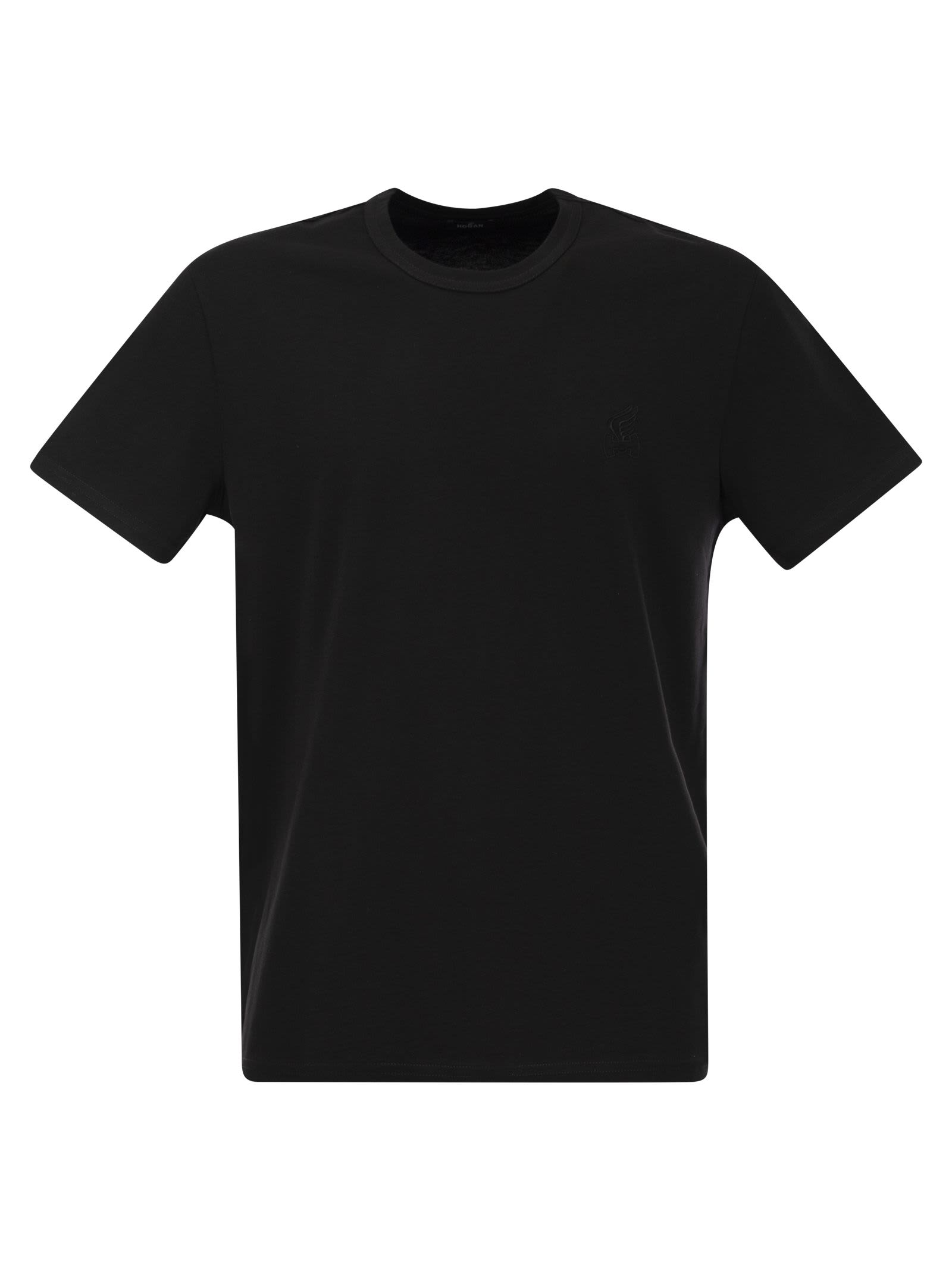 Hogan Cotton Jersey T-shirt In Black