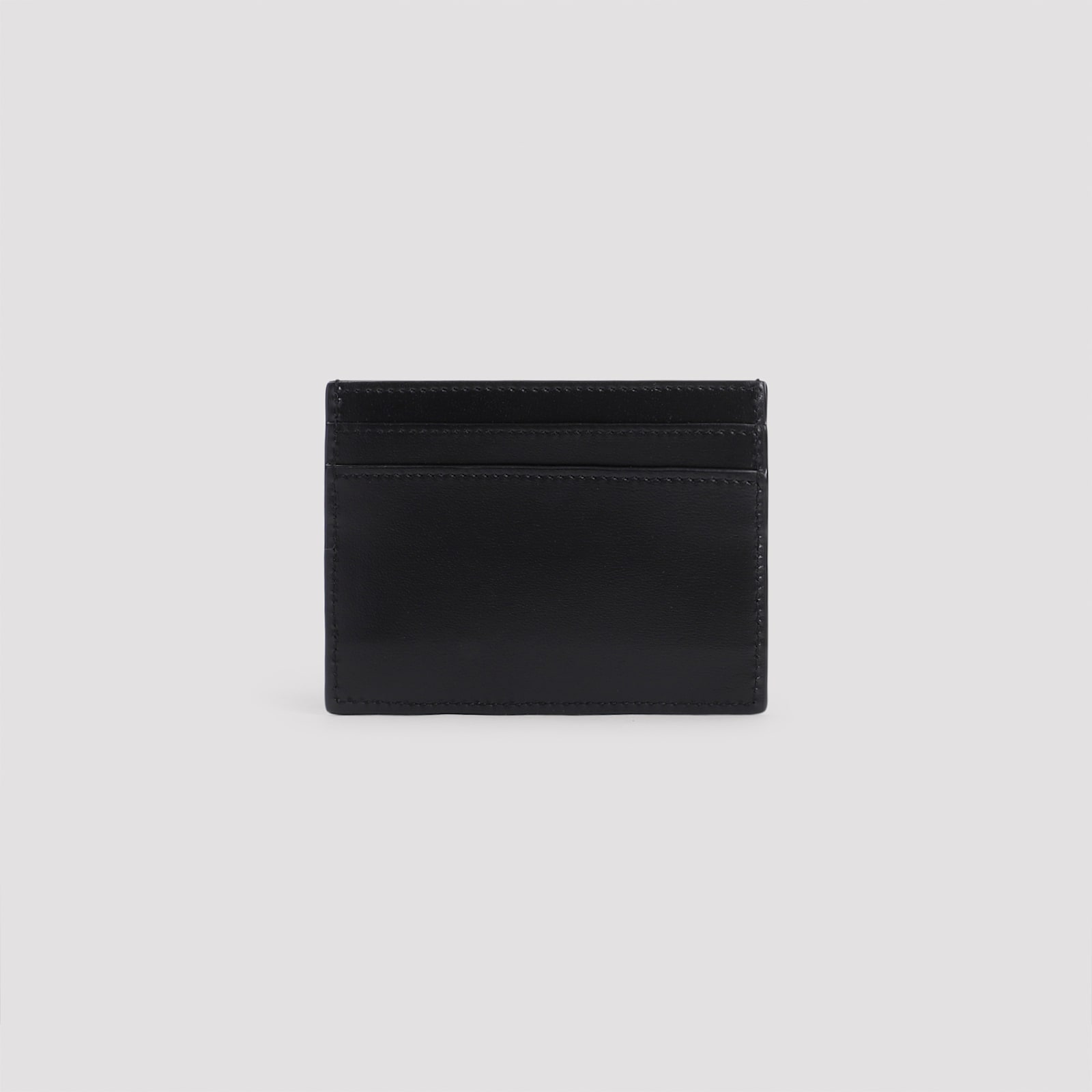 Shop Saint Laurent Calf Leather Card Holder In Nero