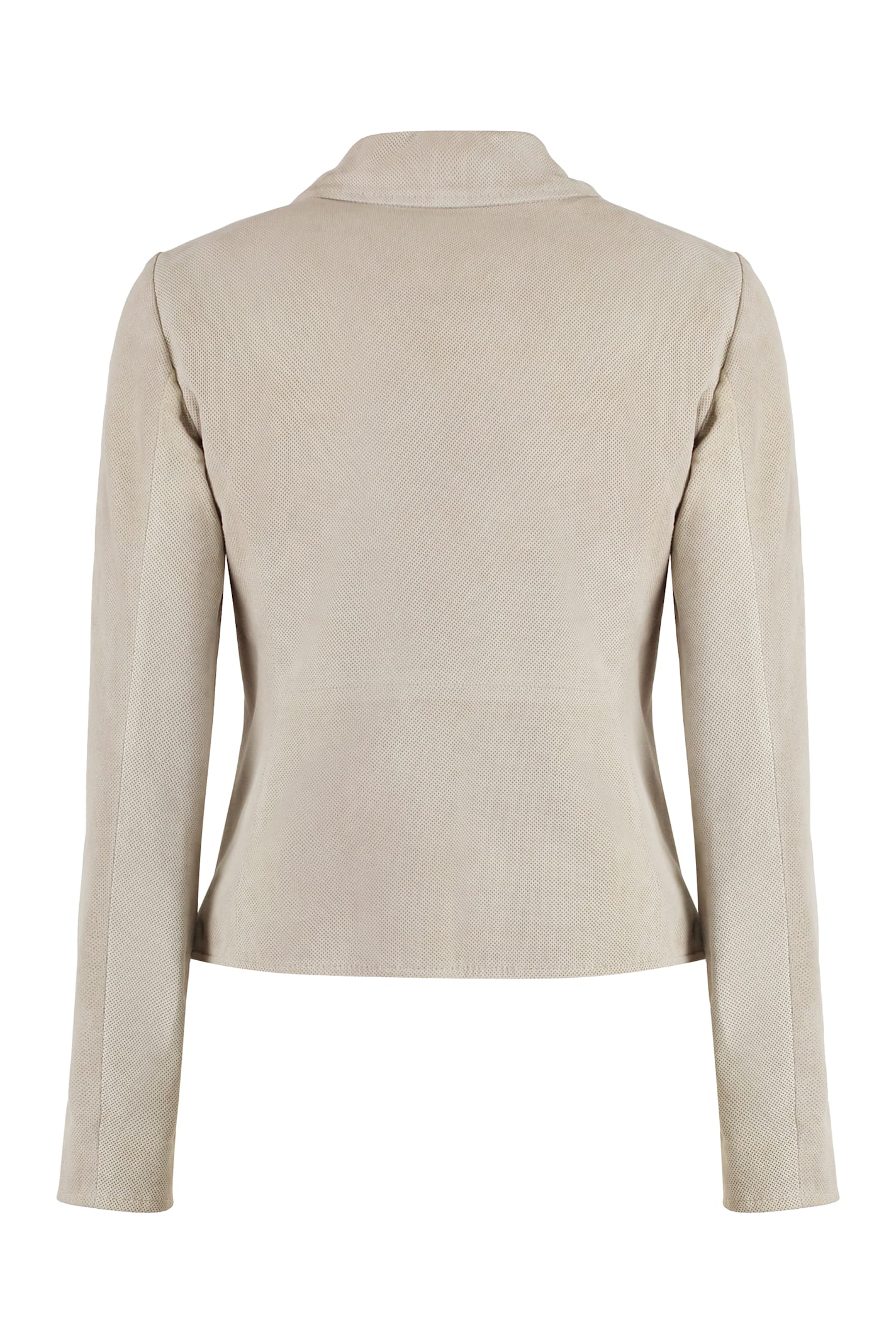 Moorer Carlotta Leather Jacket In Neutral