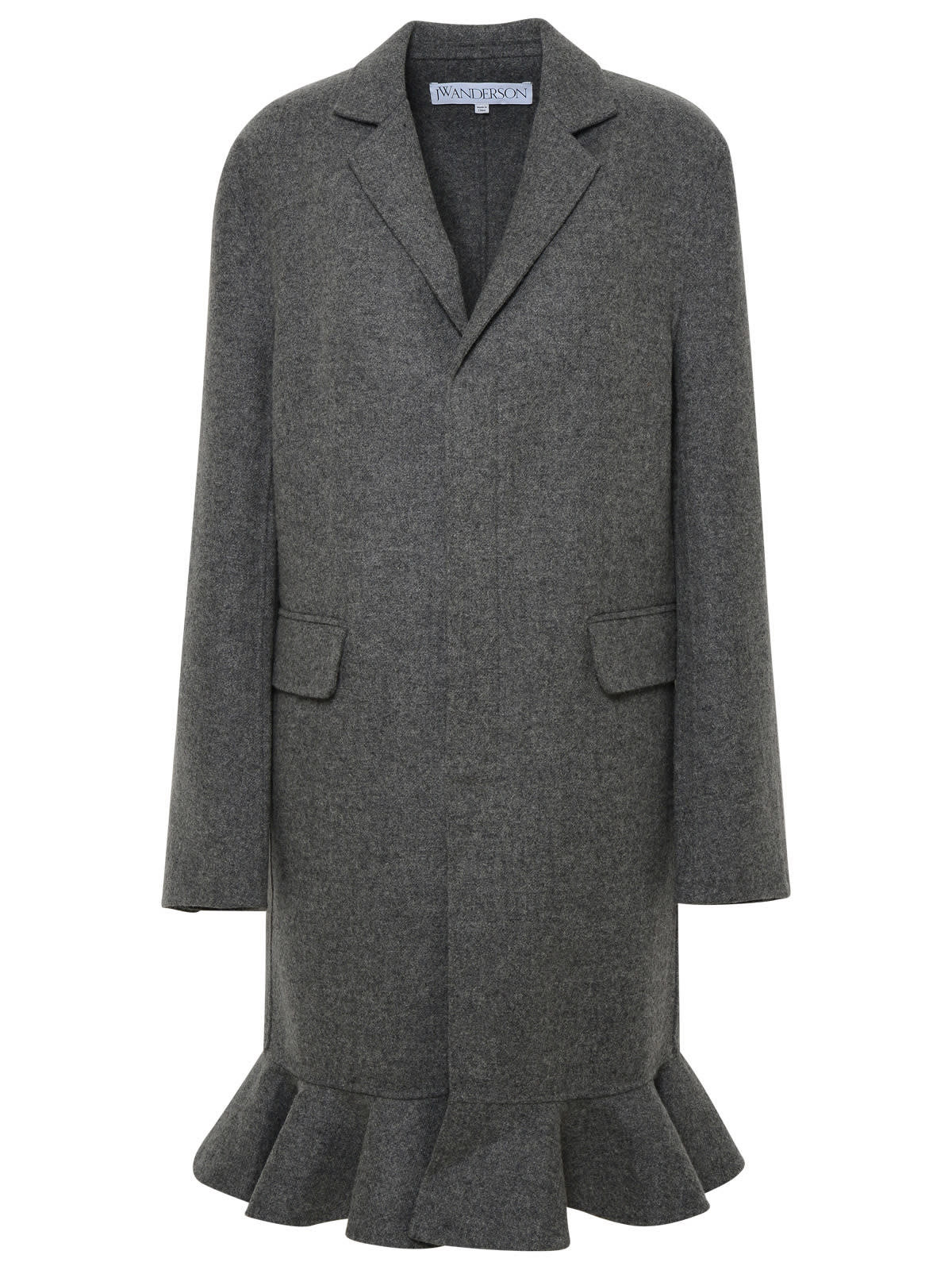 Shop Jw Anderson Gray Wool Coat In Grey