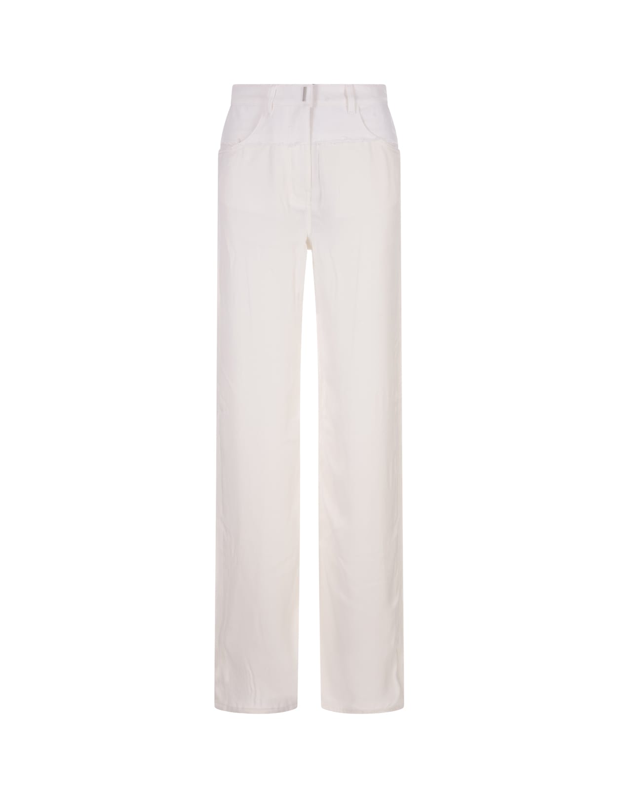 Givenchy Stone Grey Melange Denim Oversized Jeans In White