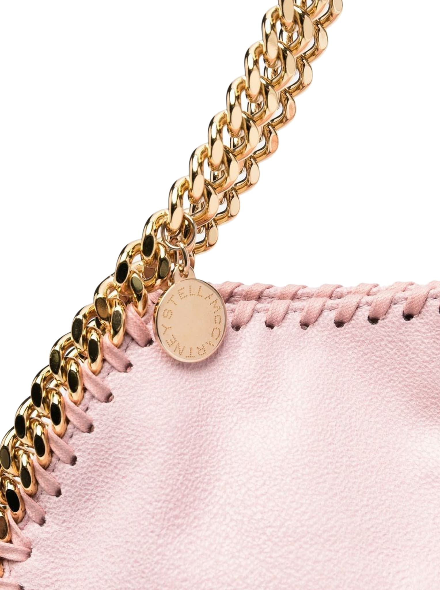 Shop Stella Mccartney Mini Tote Eco Shaggy Deer W/gold Color Chain In Rose