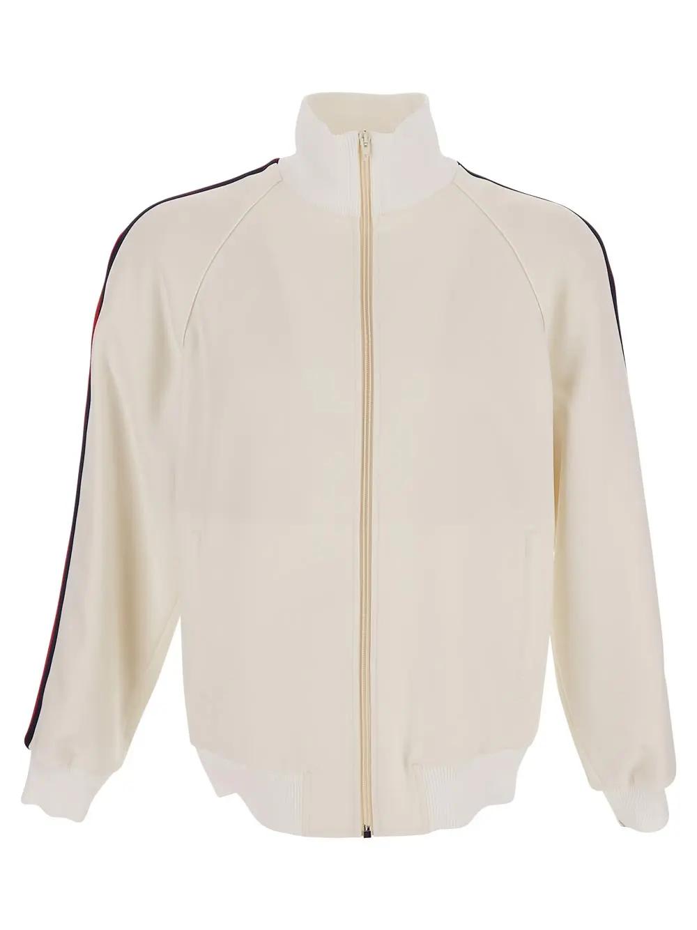 Shop Gucci Zipped Jacket In Offwhitemix