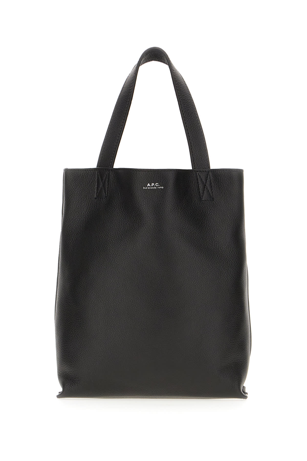 Apc Black Leather Handbag In Lzz