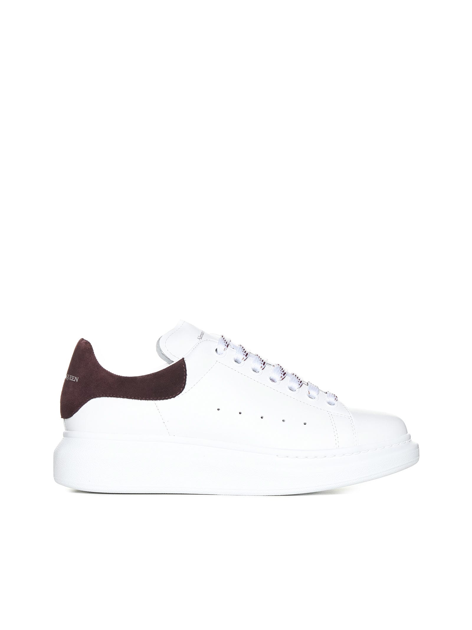 Alexander Mcqueen Trainers In White Dark Burgundy