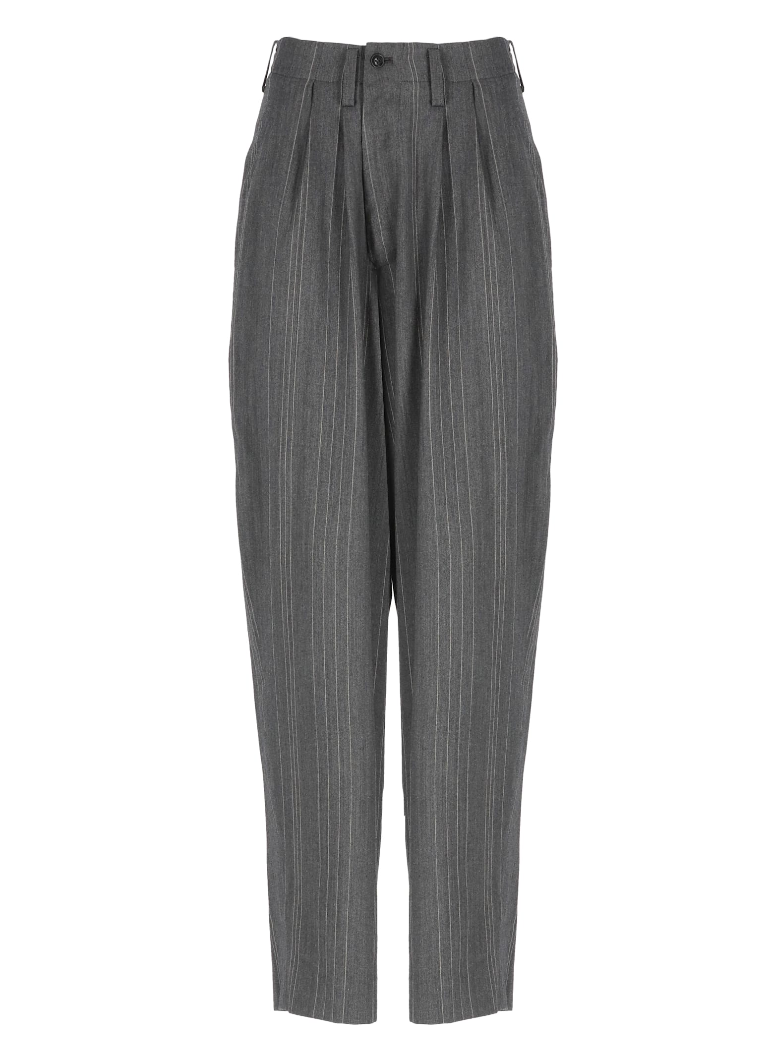 Shop Y's Wool Pants In Grey