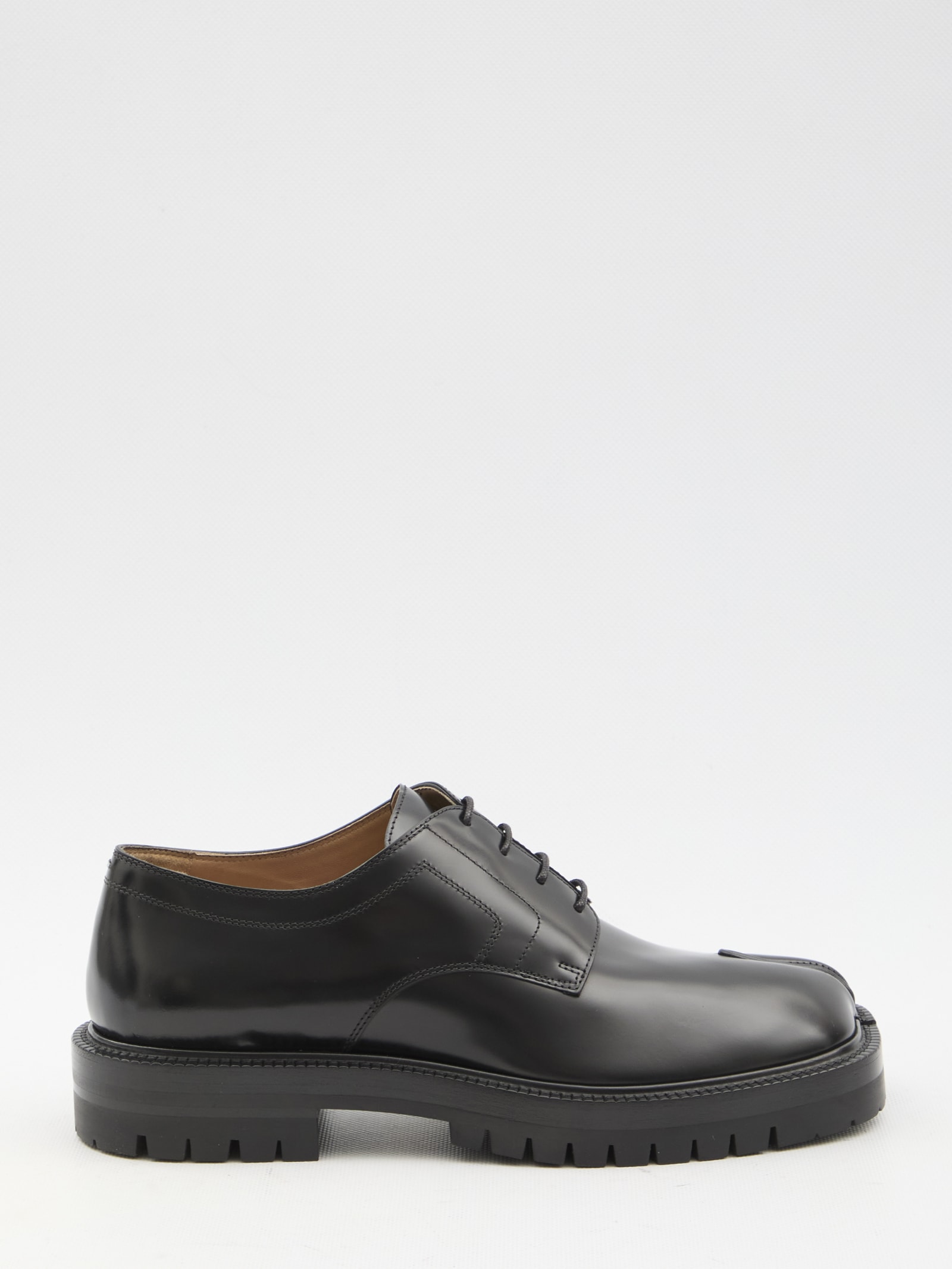 Shop Maison Margiela Tabi Lace-up Shoes In Black