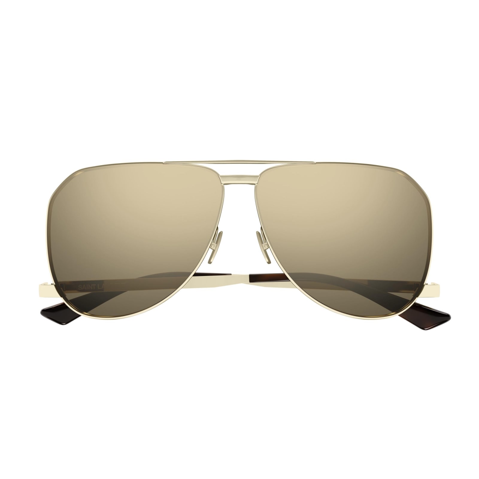 Shop Saint Laurent Sunglasses In Oro/marrone