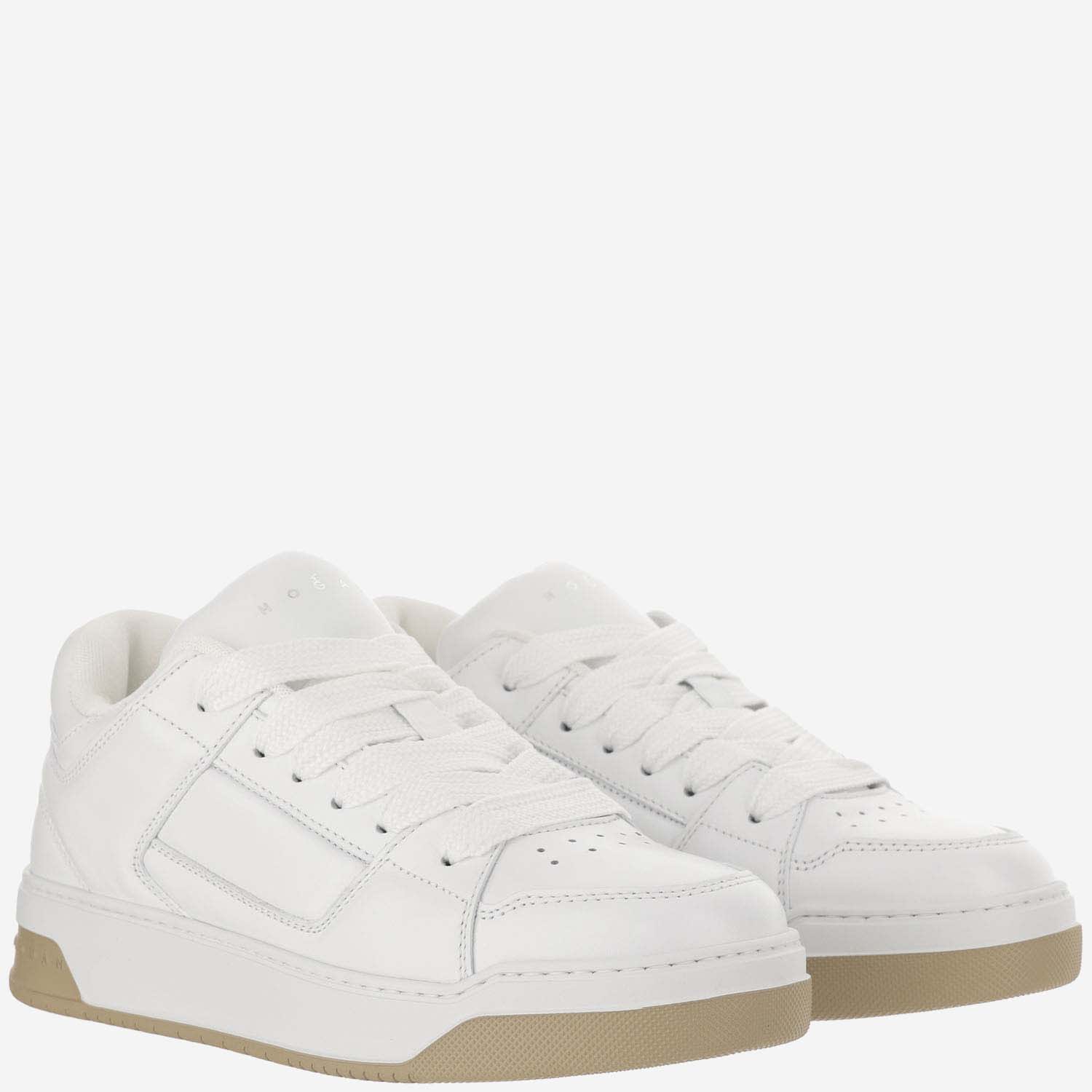 Hogan Men's Leather Sneakers With Logos In White