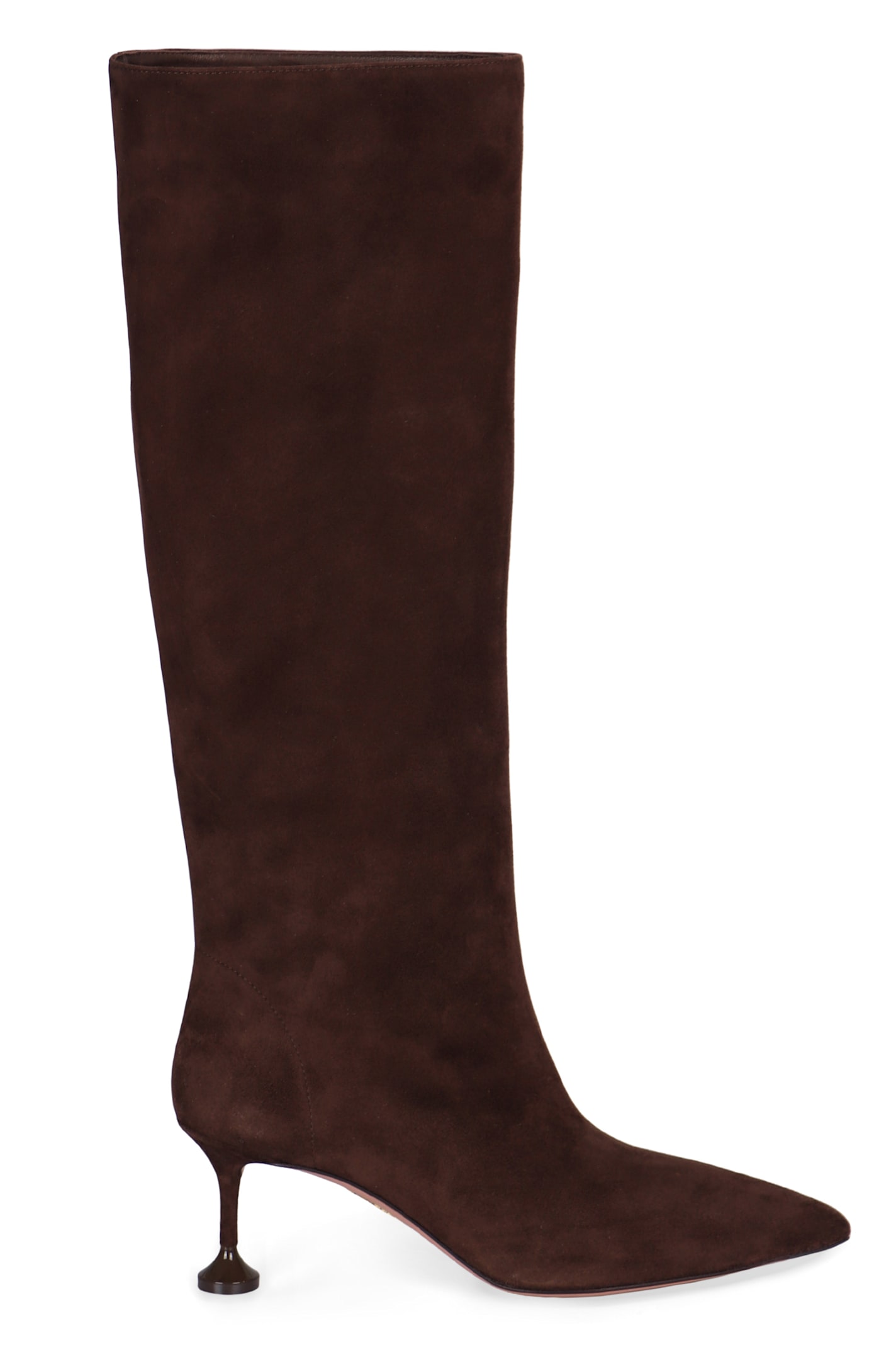 Aquazzura Brown Boots With High Stiletto Heel In Suede Woman In Brown
