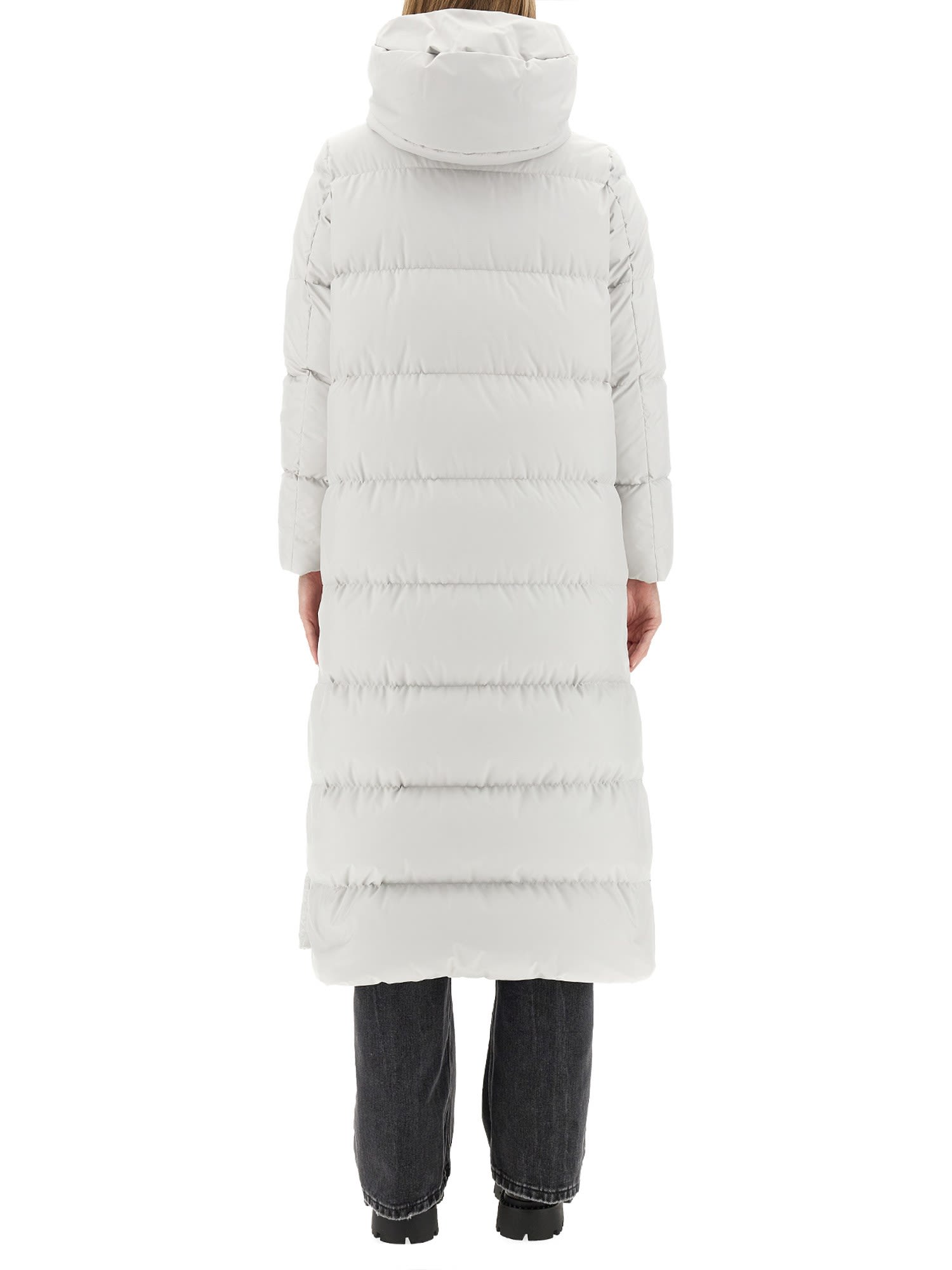 Herno Laminar Hooded Down Coat In Bianco