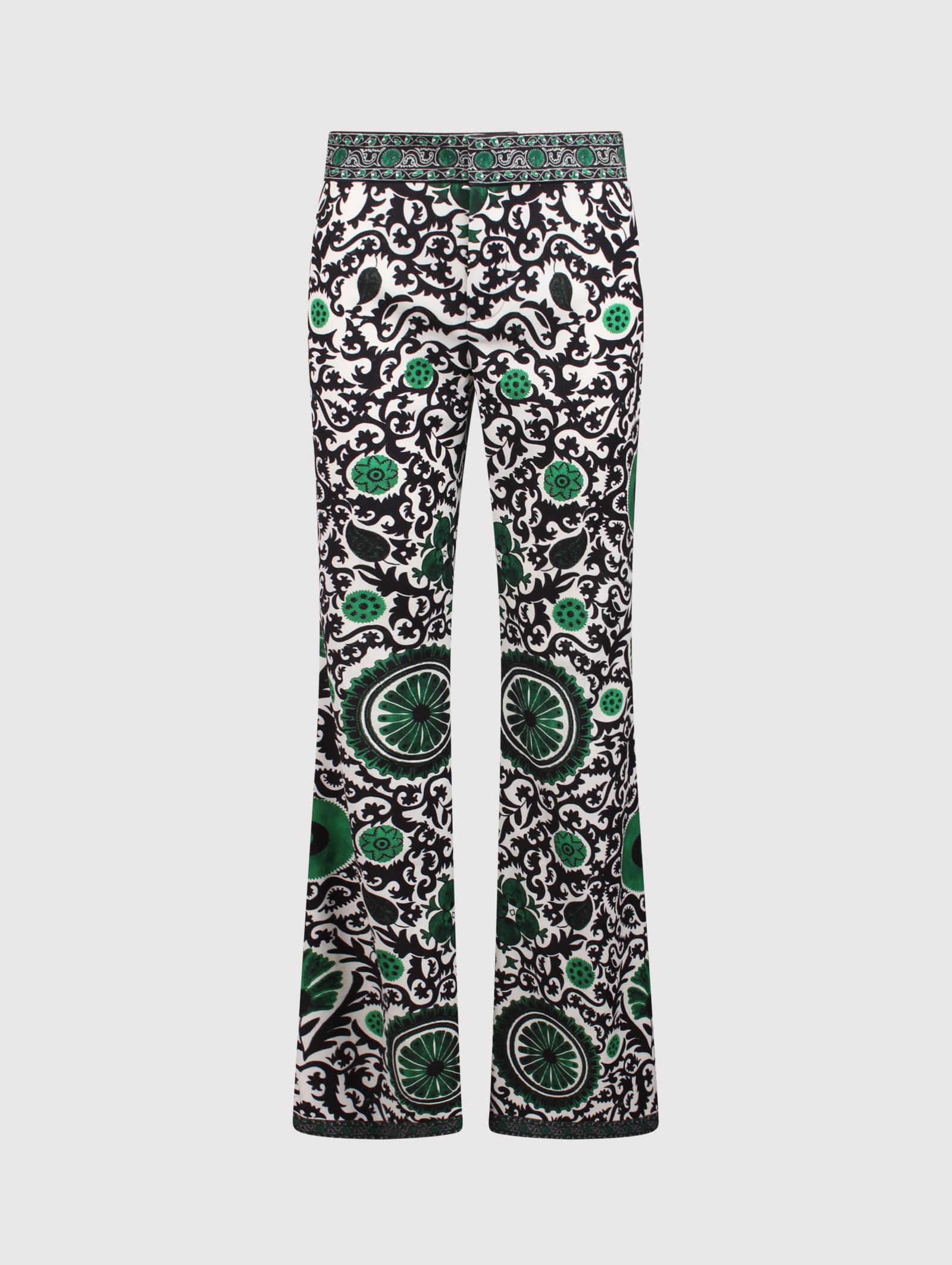 Alice And Olivia Alice Olivia Andrew Flared Trousers With Geometric Print In Multi
