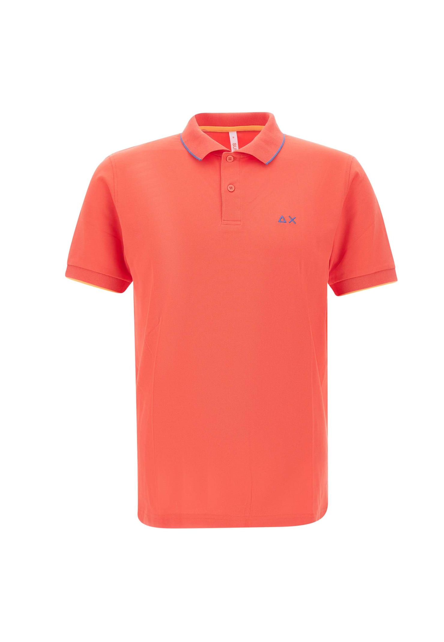 Shop Sun 68 Small Stripe Cotton Polo Shirt In Red