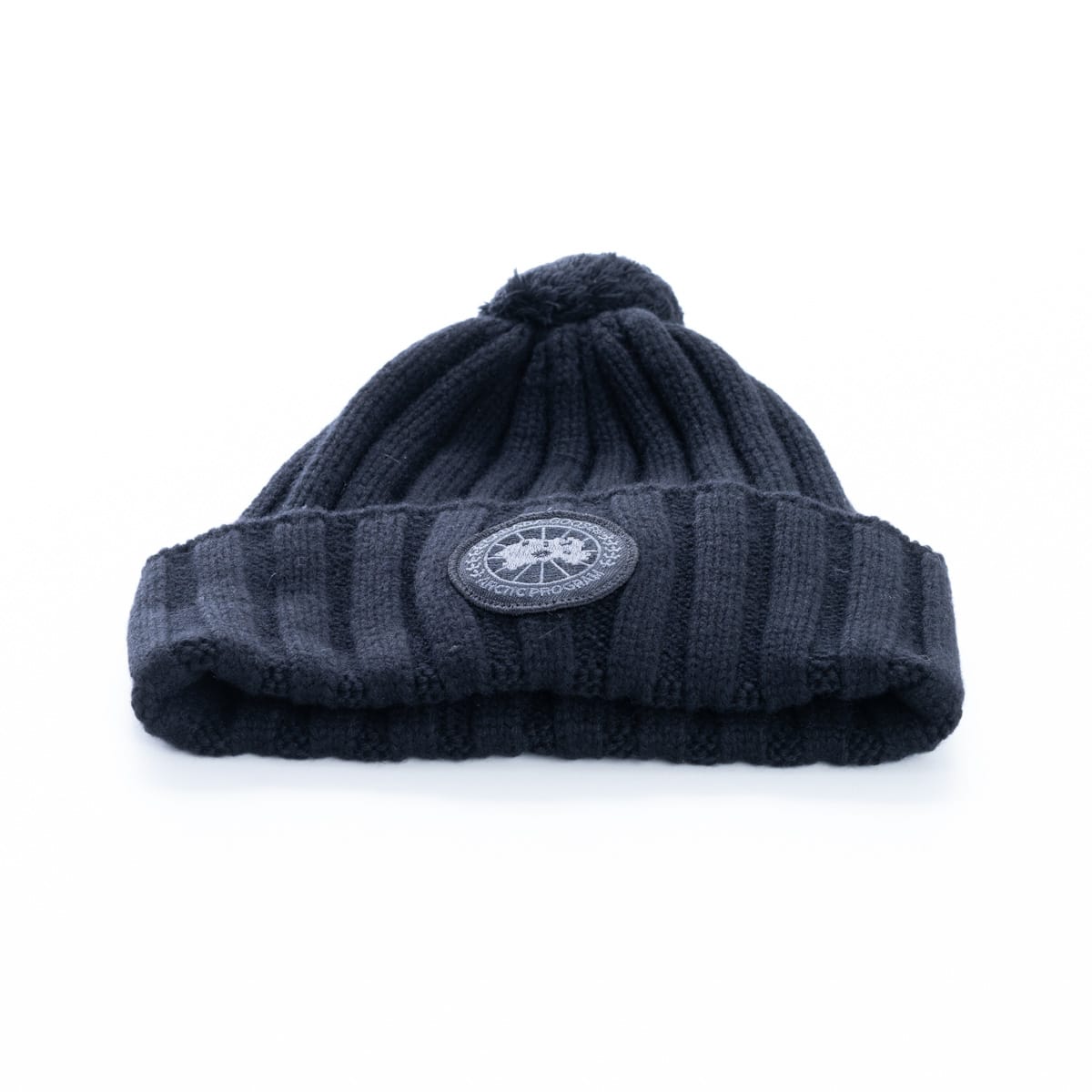 Canada Goose Canada Goose toque With Ribbed Border And Black Disc Wool And Cashmere Hat