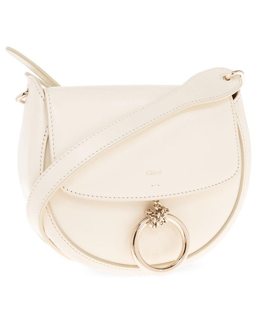 Shop Chloé Arlene Logo Printed Crossbody Bag In Bianco