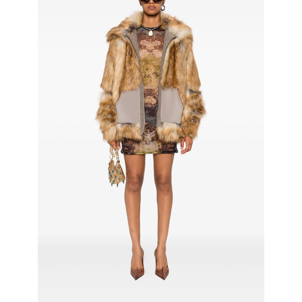 Ottolinger Womens Oversized Furry Faux-fur Jacket In Gold