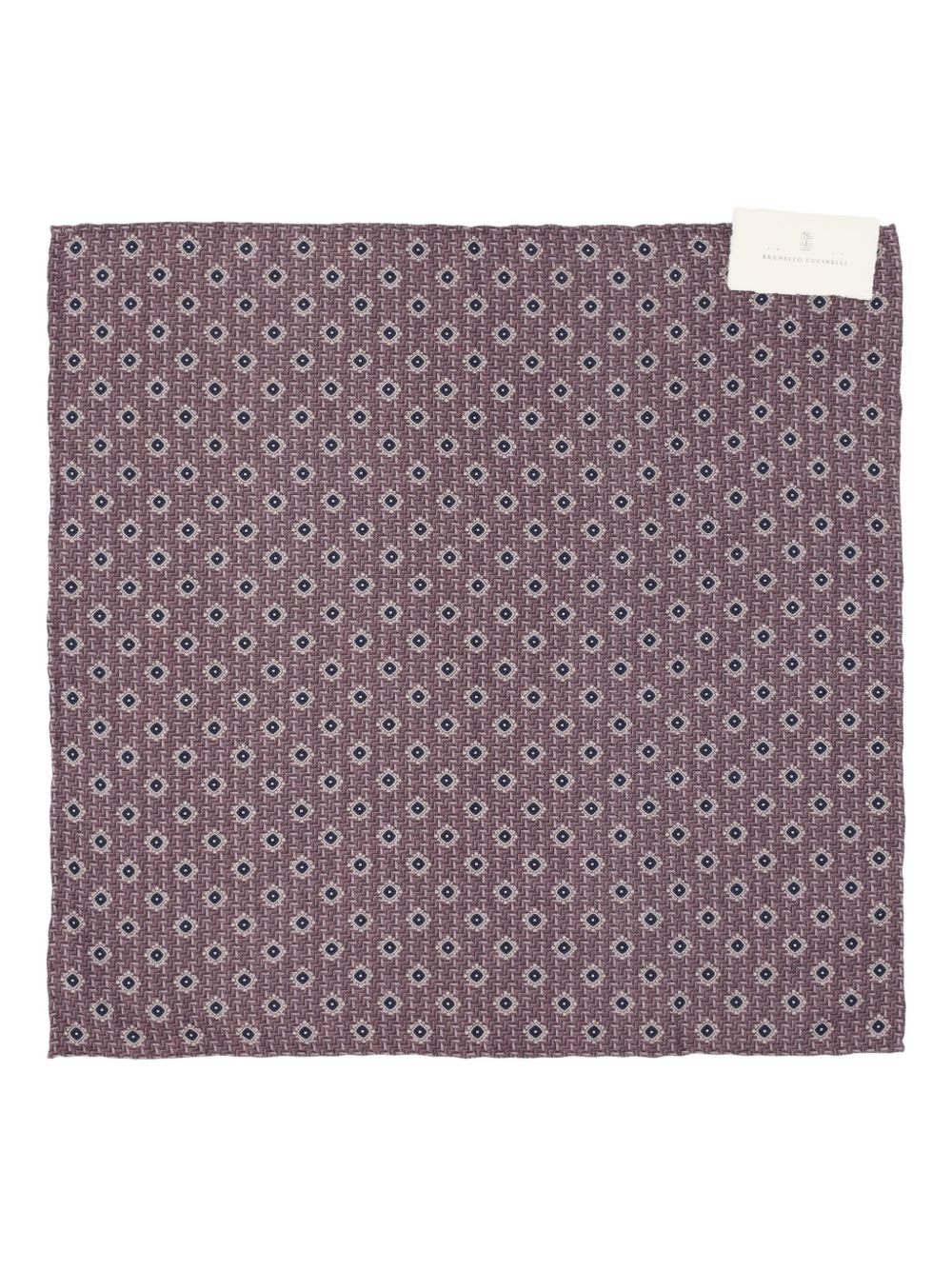 Brunello Cucinelli Geometric-pattern Pocket Square In Purple