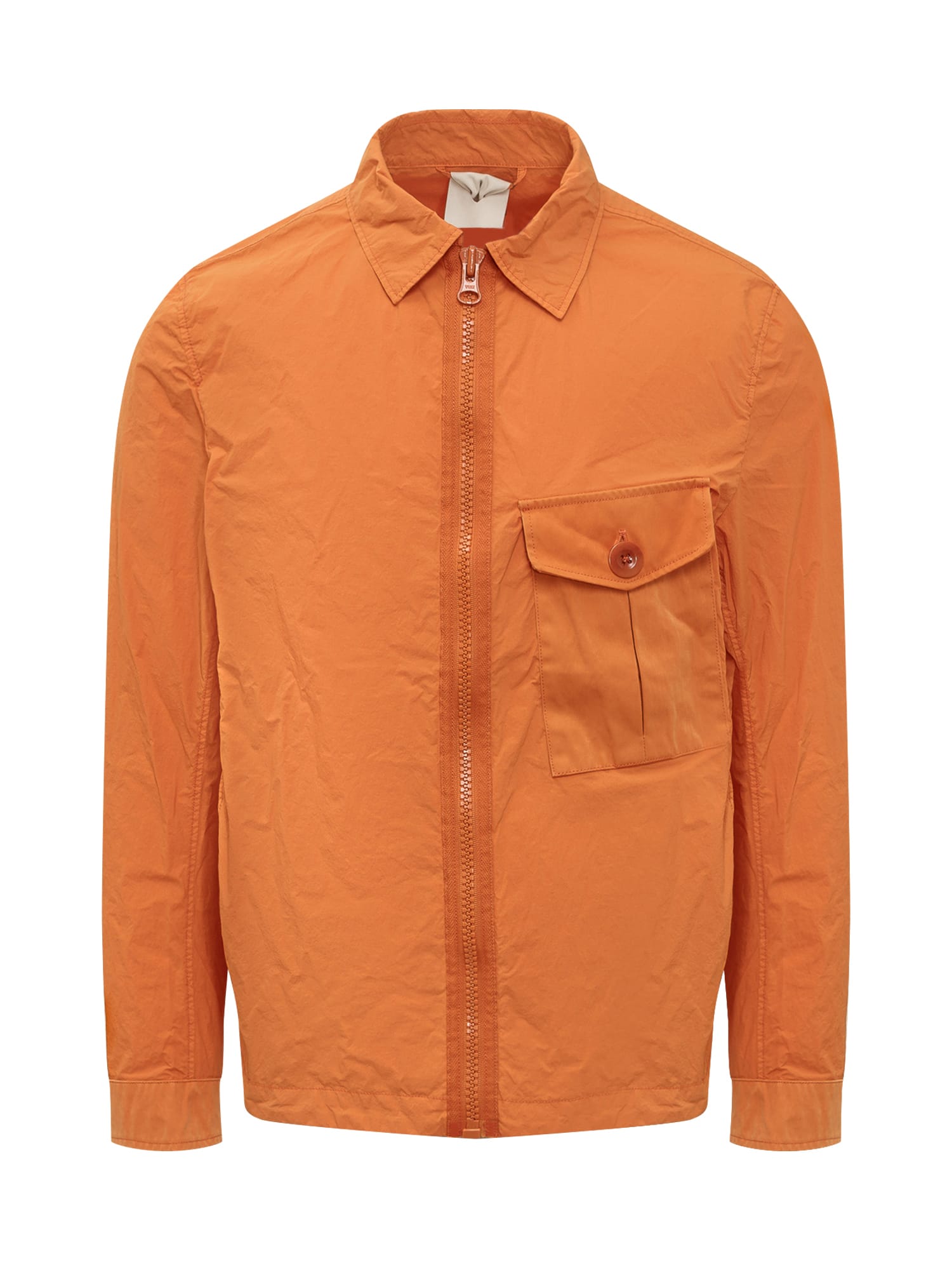 Ten C Shirt Jacket In Arancione/pesca