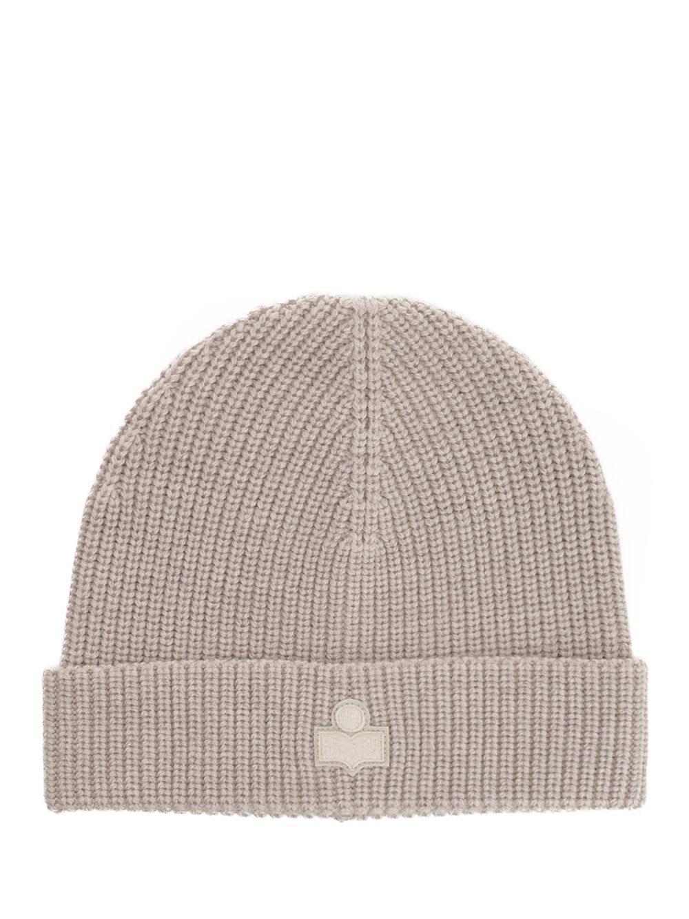 Isabel Marant Wool Hat With Logo Patch In Sand