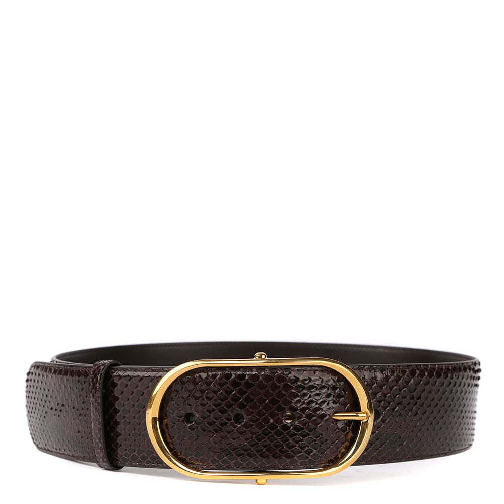Dolce & Gabbana Dark Brown Python Leather Belt