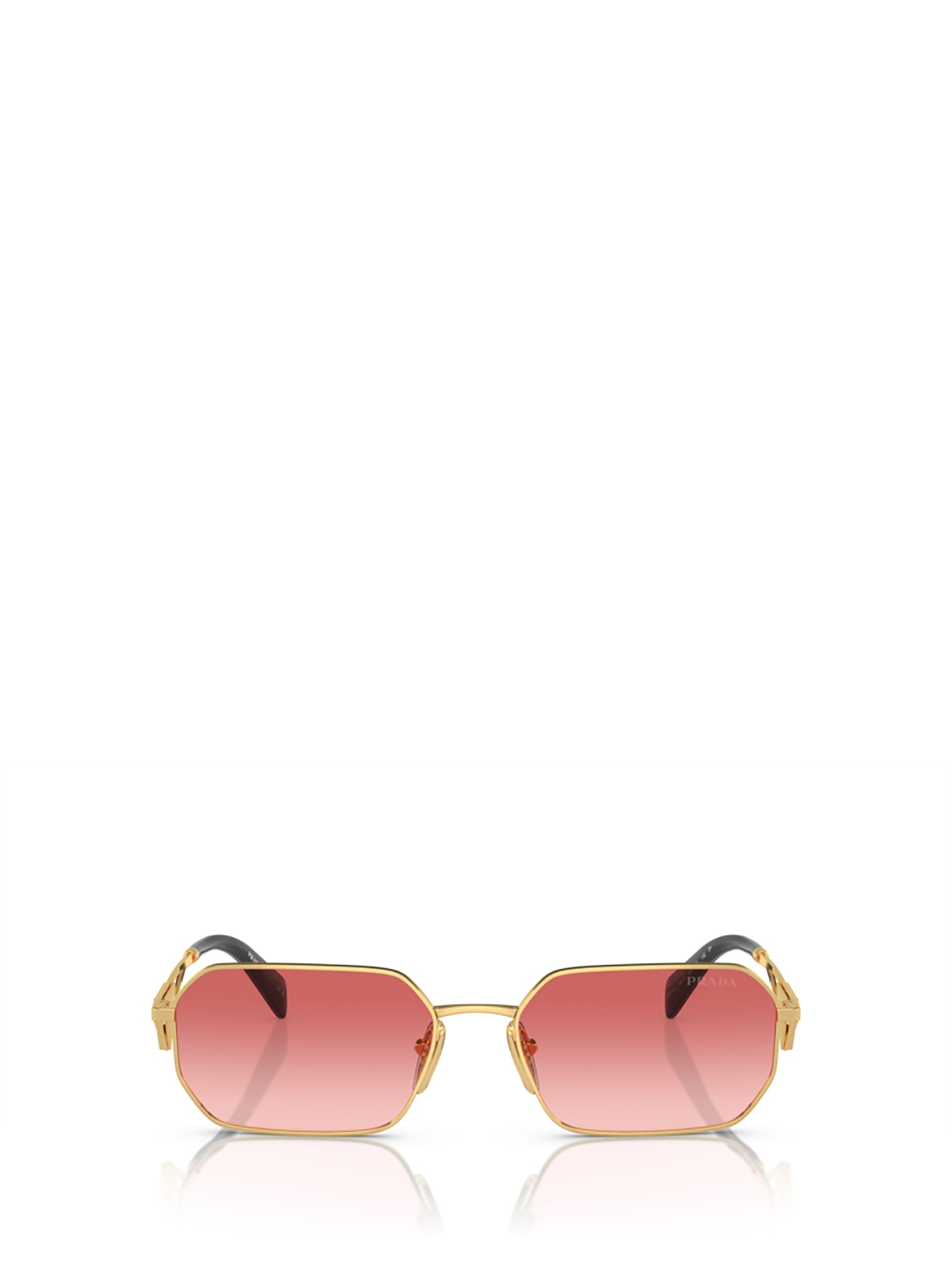 Prada Womens Gold Pr A51s Irregular-frame Metal Sunglasses In Gold