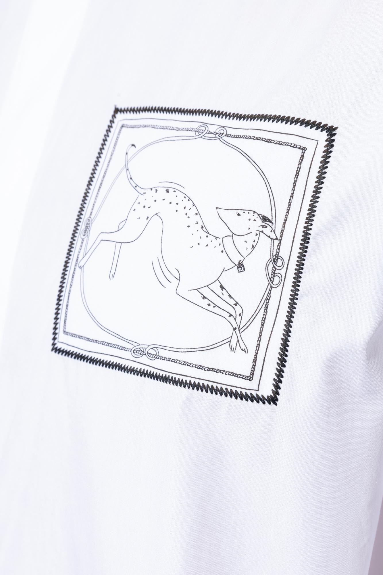 Jacquemus La Chemise Simon Dog Patch Button-up Shirt In White