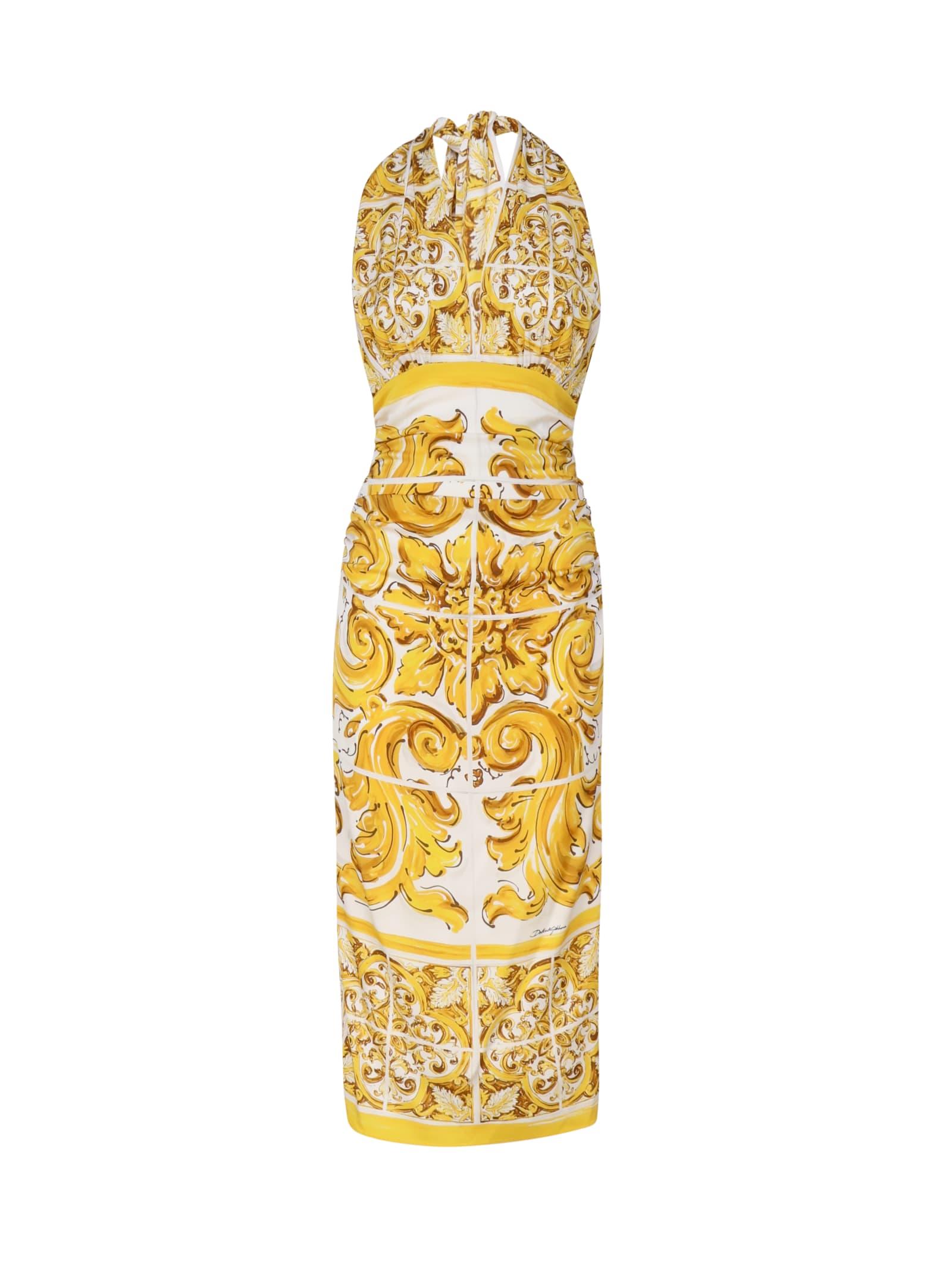 Shop Dolce & Gabbana V-neck Midi Dress