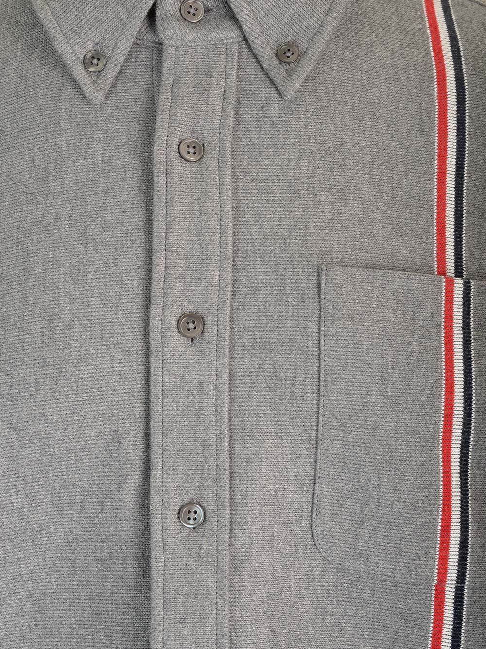 Shop Thom Browne Flannel Shirt Jacket In Grey