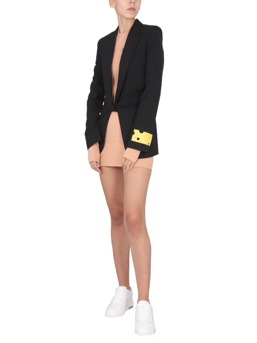Off-white Twisted Blazer Wool Blend Jacket In Multicolour