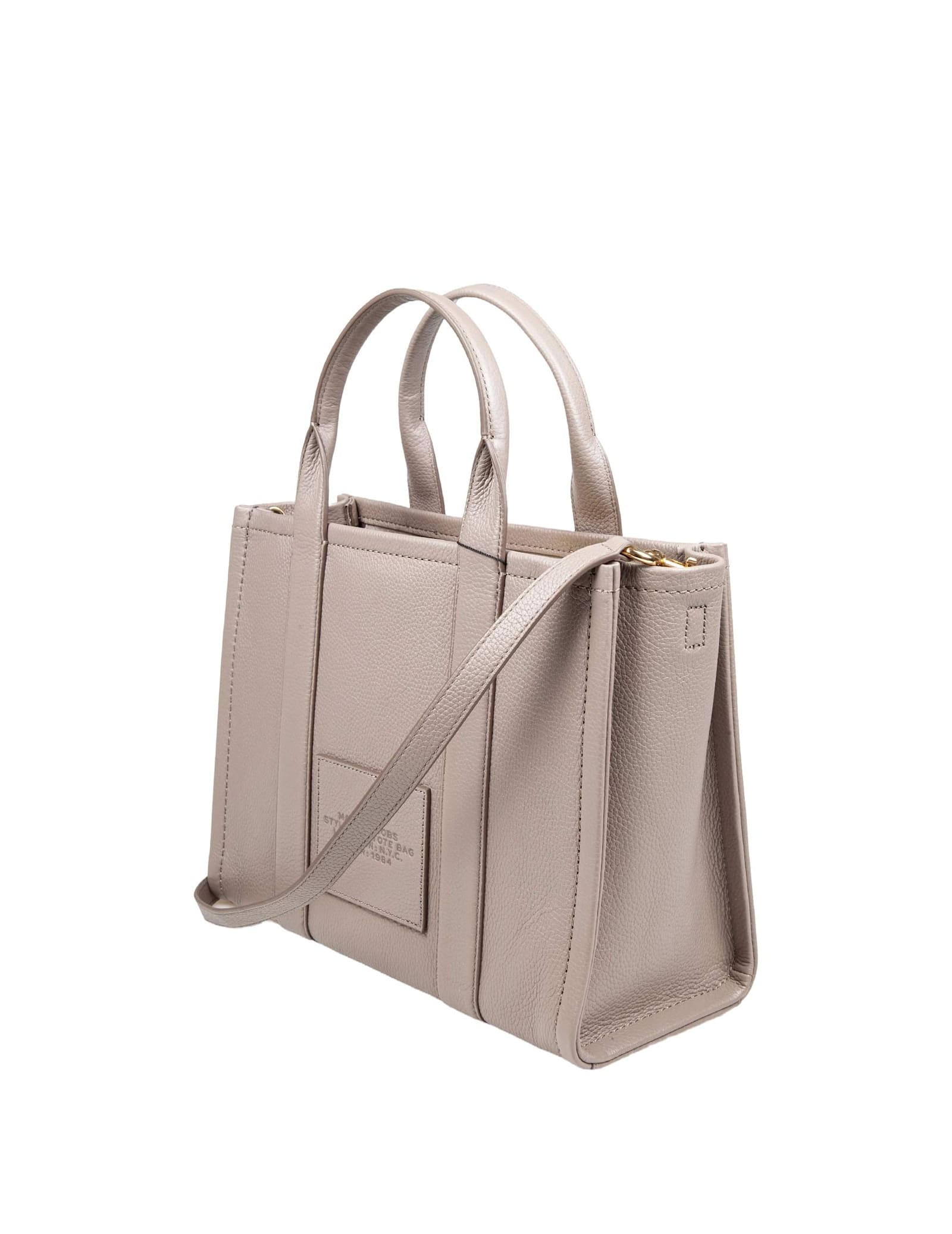 Shop Marc Jacobs Medium Tote In Cement Color Leather