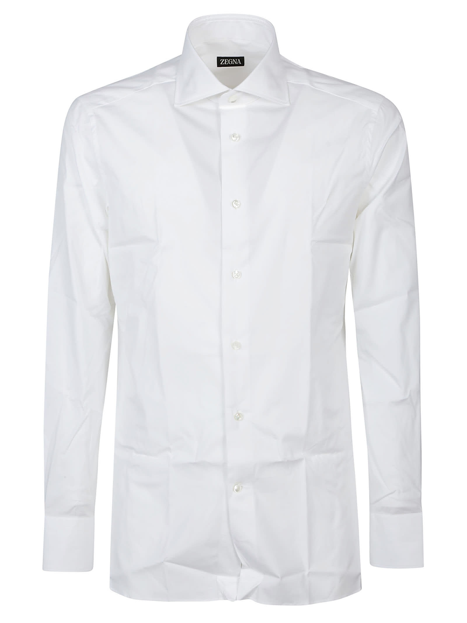 Shop Zegna Long Sleeve Shirt In Bianco