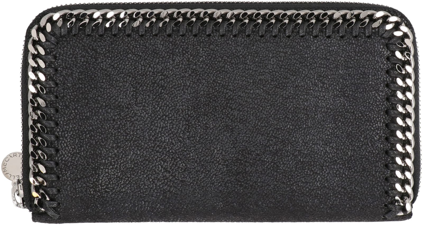 Shop Stella Mccartney Falabella Ziparound Wallet In Black