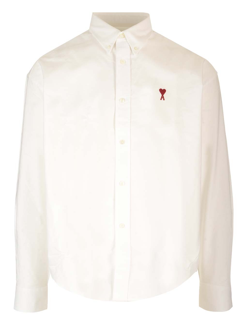 Shop Ami Alexandre Mattiussi Cotton Boxy Fit Shirt In White