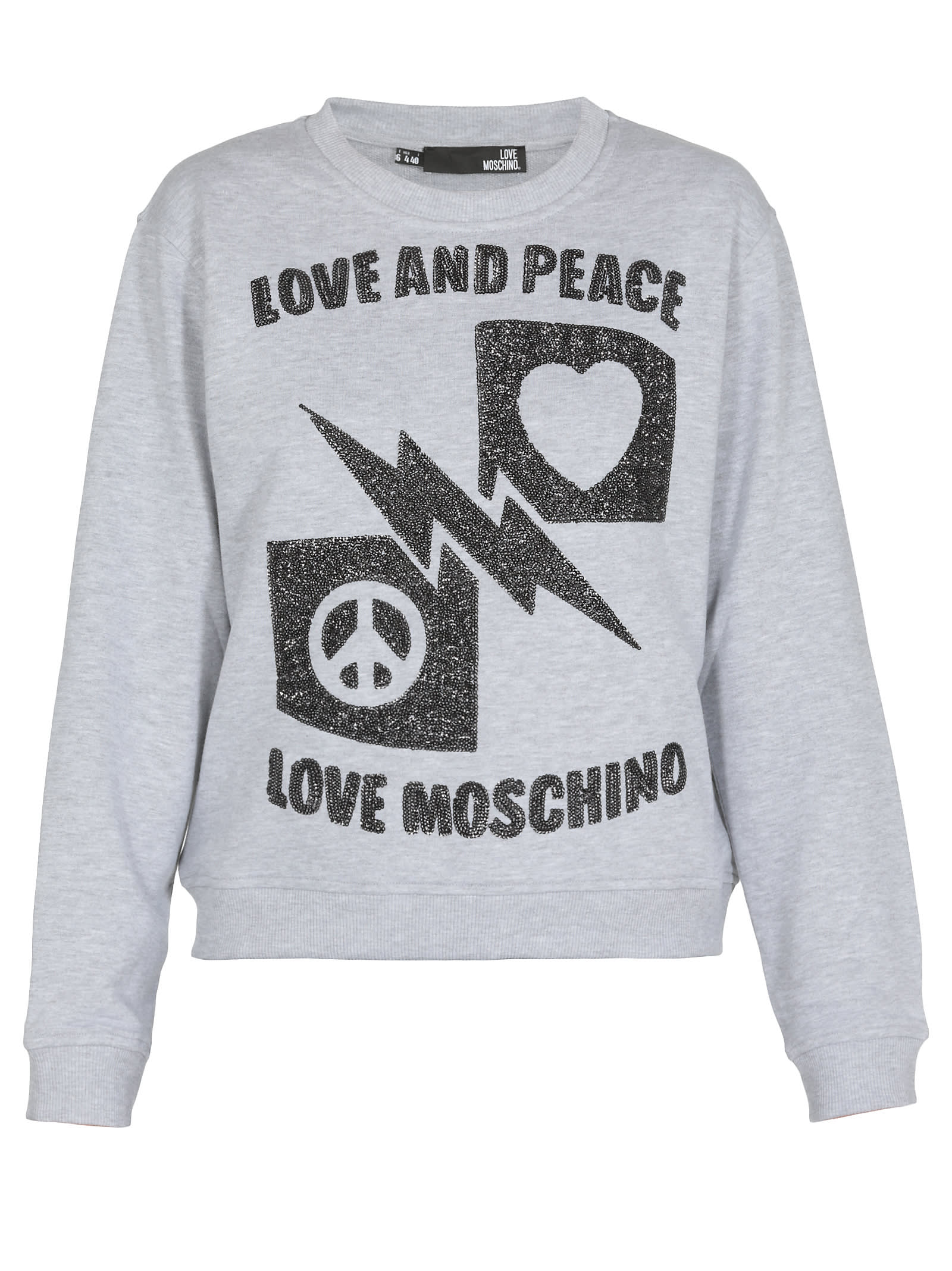 Love Moschino Love Moschino Love And Peace Sweatshirt - GREY - 11064478 ...