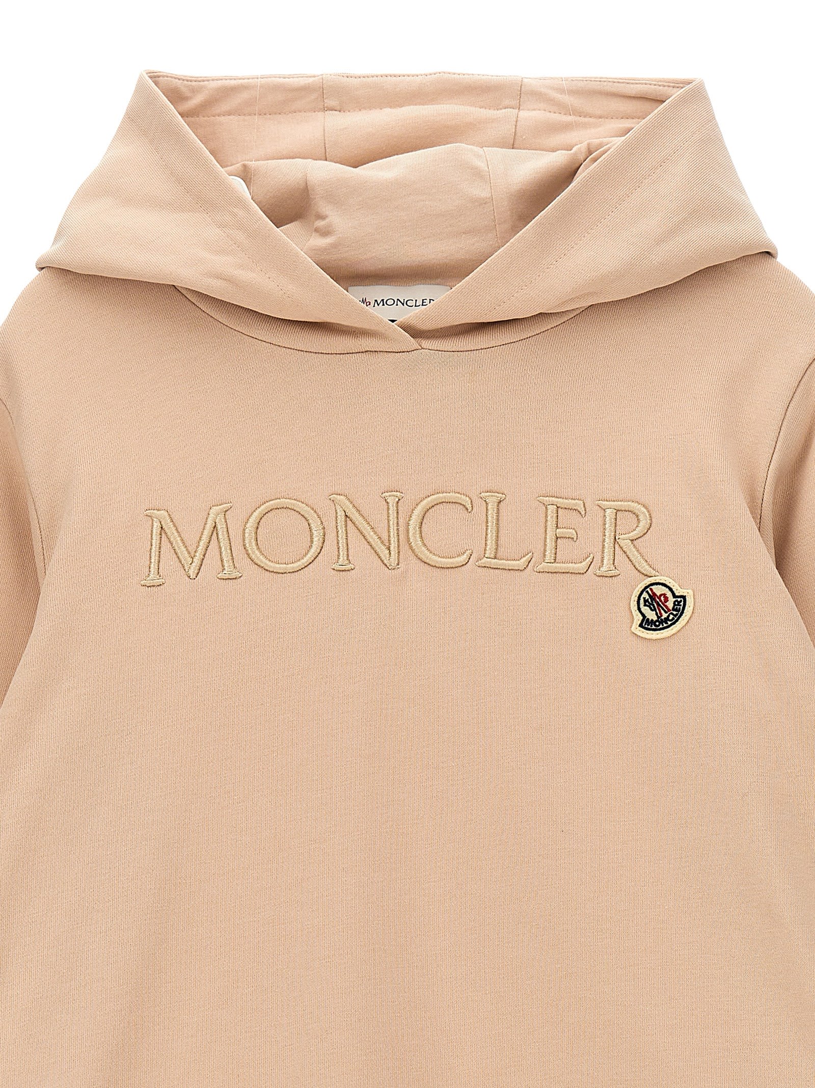 Moncler Embroidered Hoodie In Pink