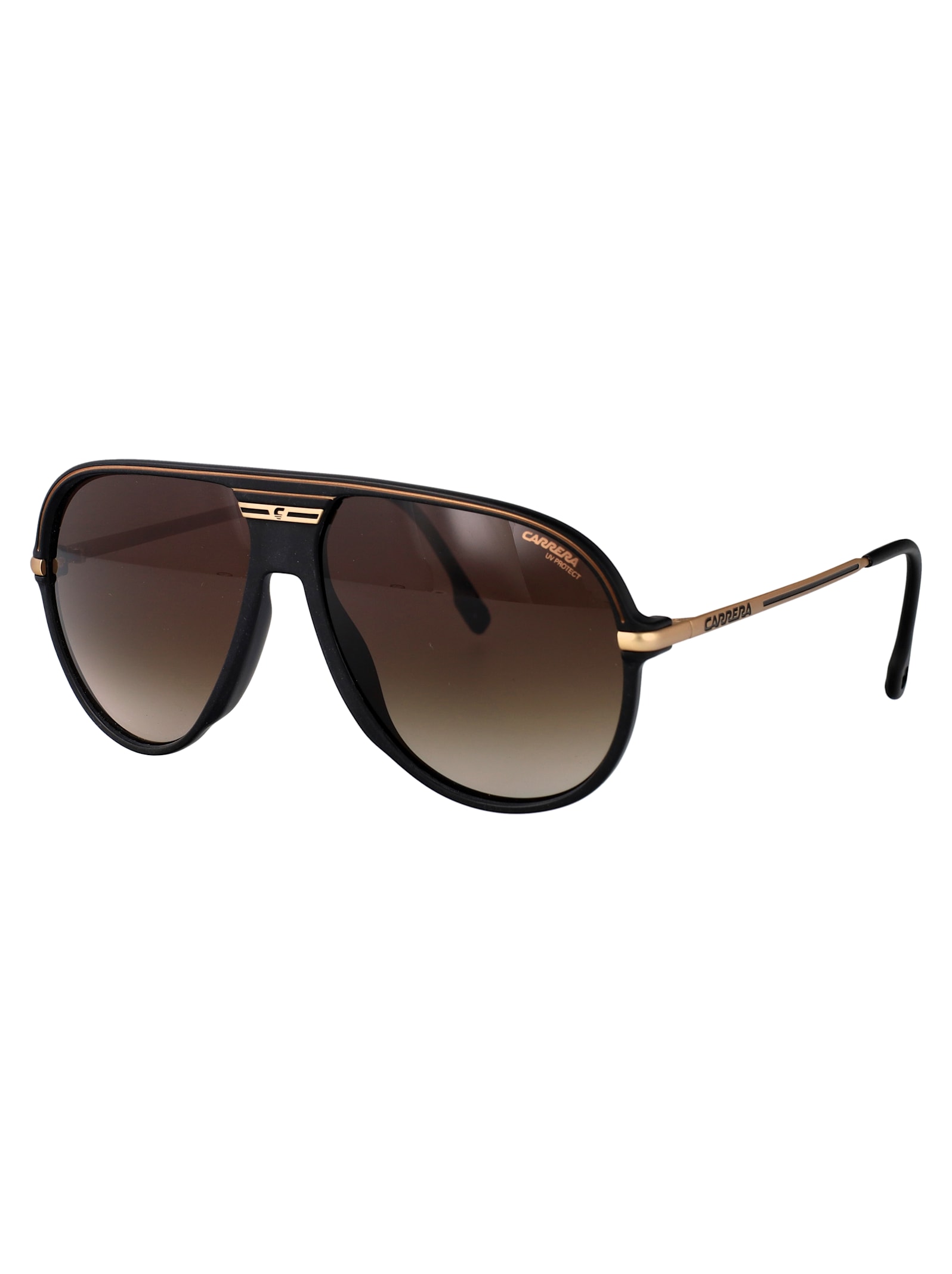 Carrera Matte Black Gold Injectate Sunglasses In Brown