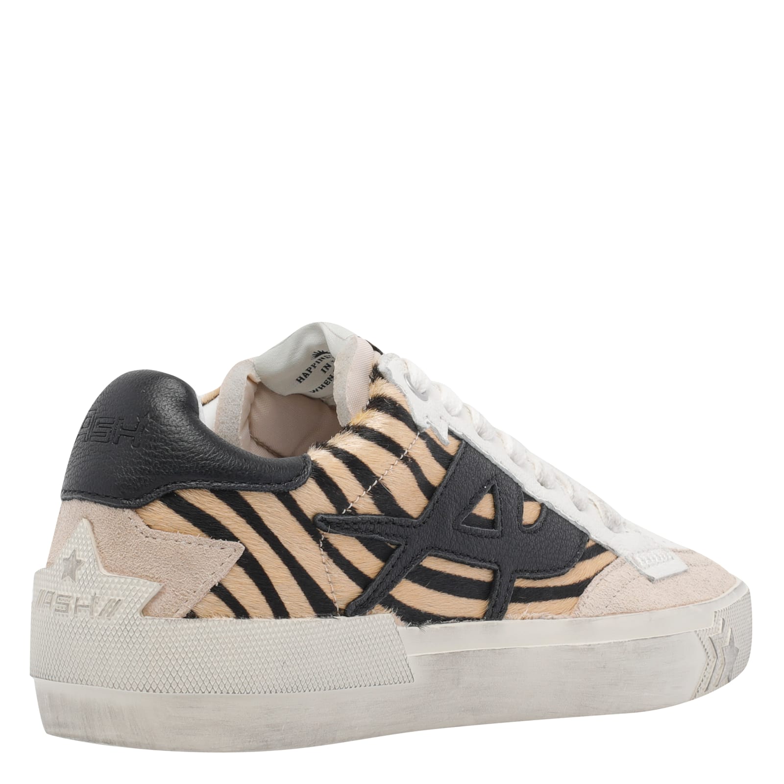 Ash Contemporary Low Top Sneakers With Contrast Panels In Black