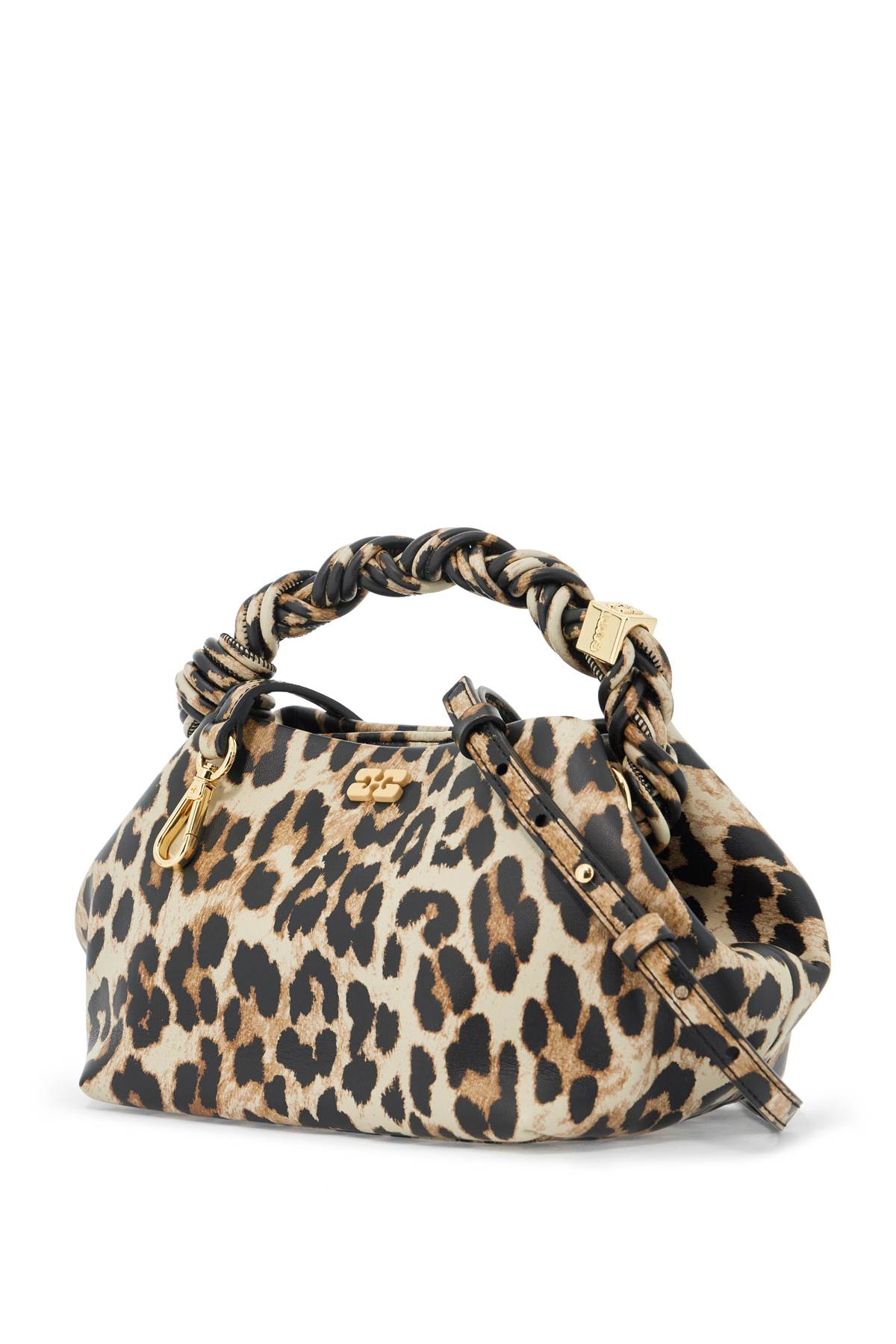 Shop Ganni Bou Handbag In Leopard (brown)