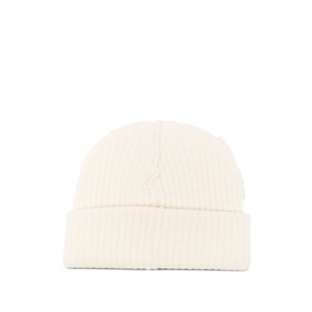 Charles Jeffrey Loverboy Mens Chunky-ear Logo-patch Knitted Wool-blend Beanie Hat Ecru In Neutral
