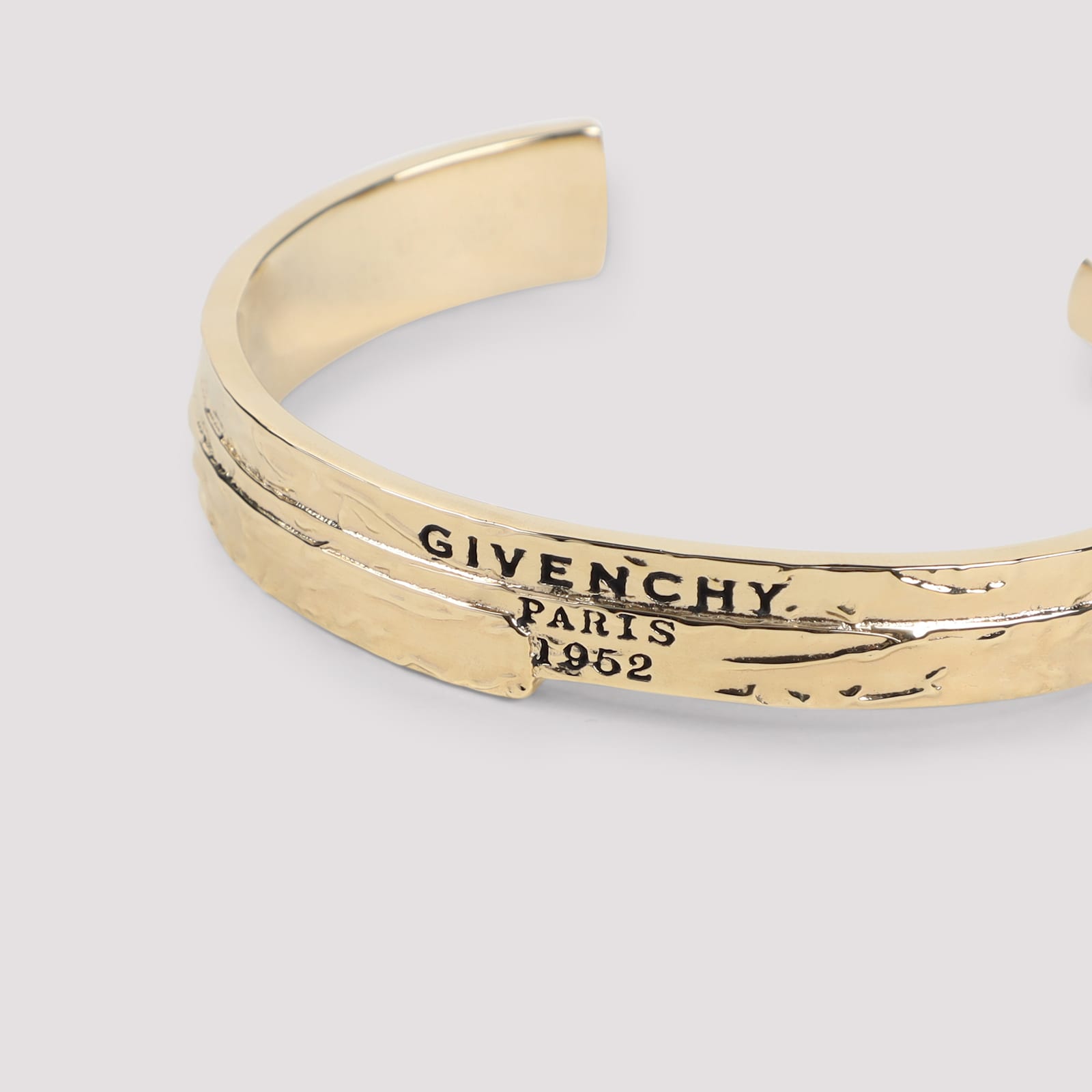 Givenchy Modern Open Cuff Bracelet Textured Finish In Gold