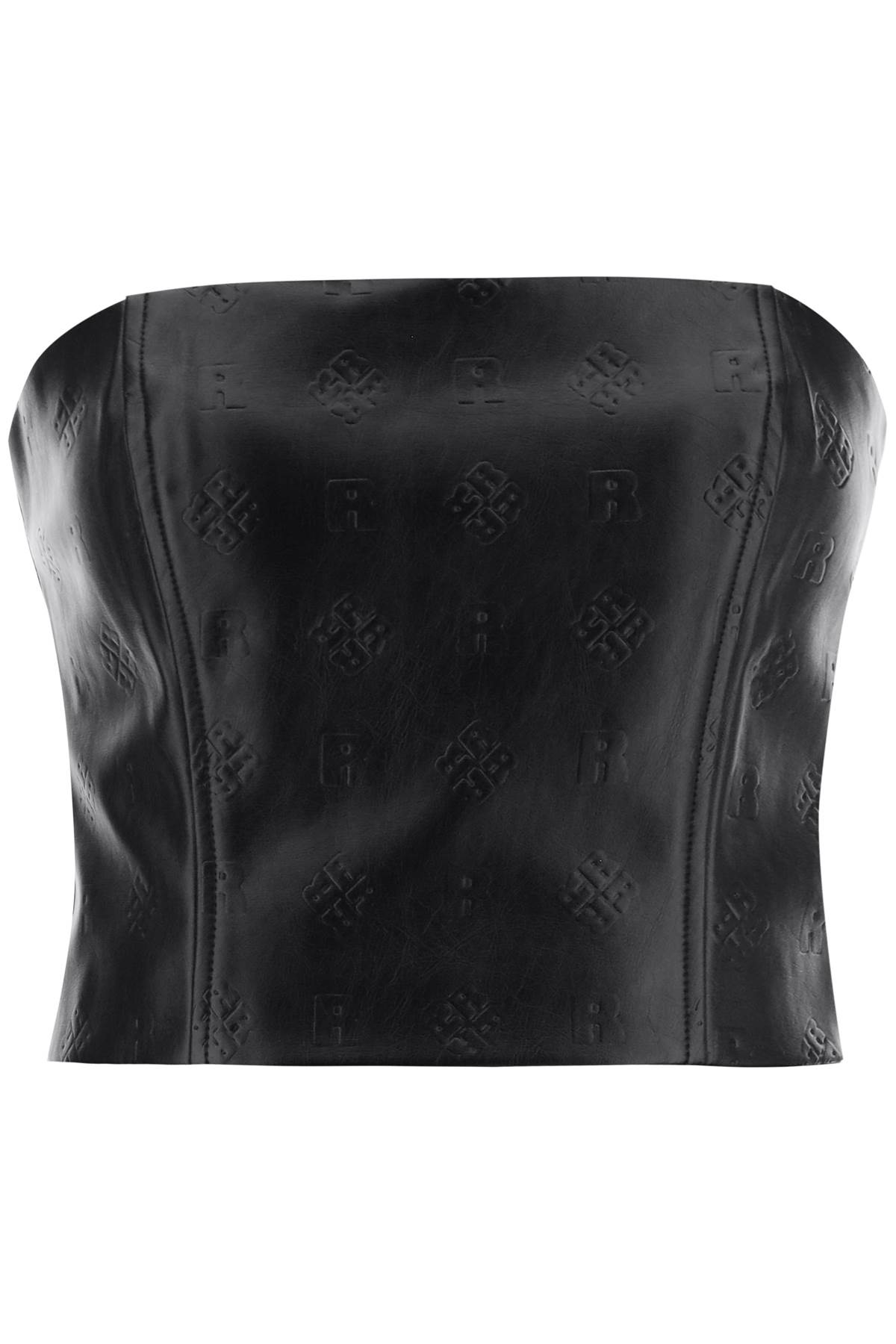 Shop Rotate Birger Christensen Faux-leather Cropped Top In Black (black)