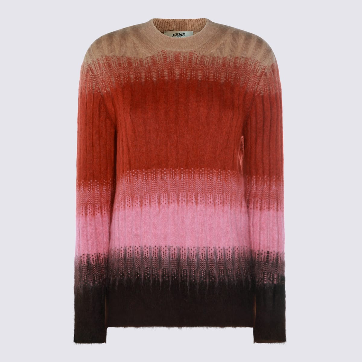 Fendi Gradient Mohair And Wool Fitted Jumper Clothing In Multi