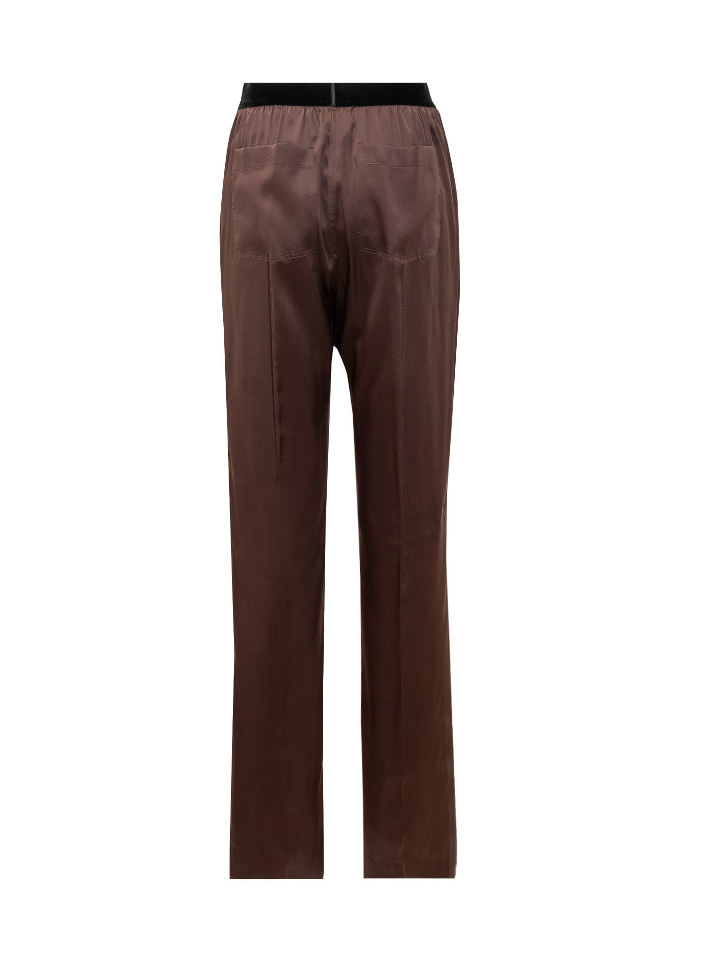 Shop Tom Ford Silm Trousers In Dark Brown