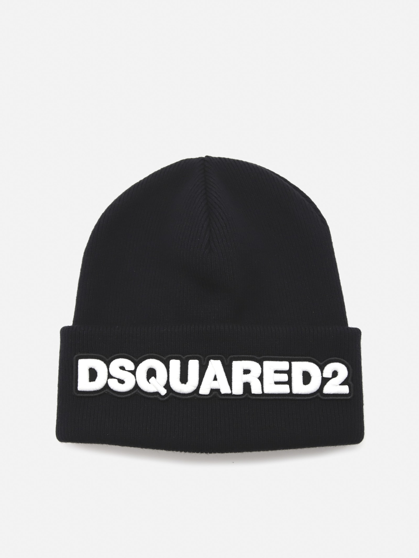 Dsquared2 Wool Hat With Embroidered Logo Patch
