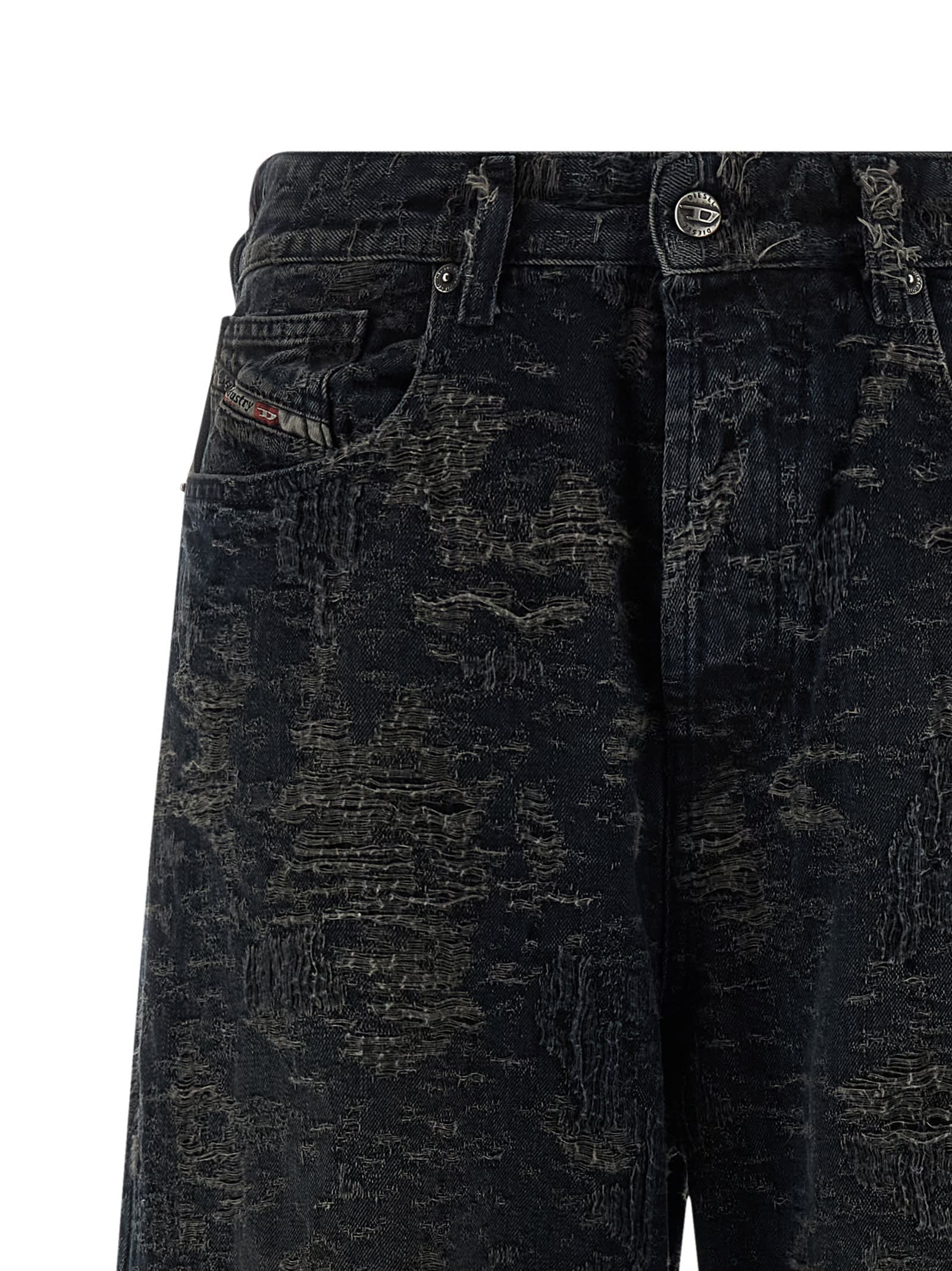 Diesel Vintage Inspired D-sire Denim Trousers In Black