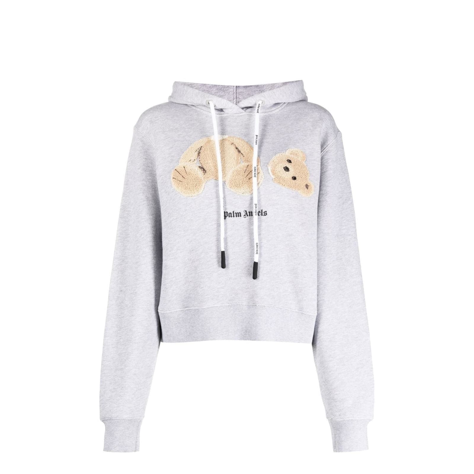 Shop Palm Angels Bear Hoodie Sweatshirt In Gray