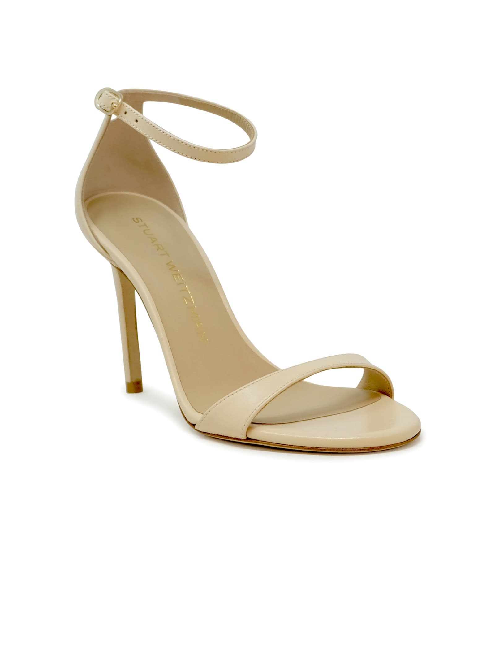 Stuart Weitzman Sk874 Ivory Leather Nudist Ii 100 Sandals In Ivory
